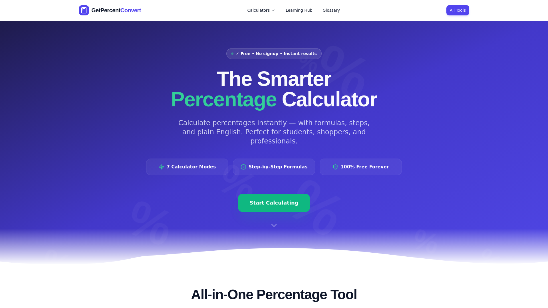 website screenshot of https://getpercentconvert.com/