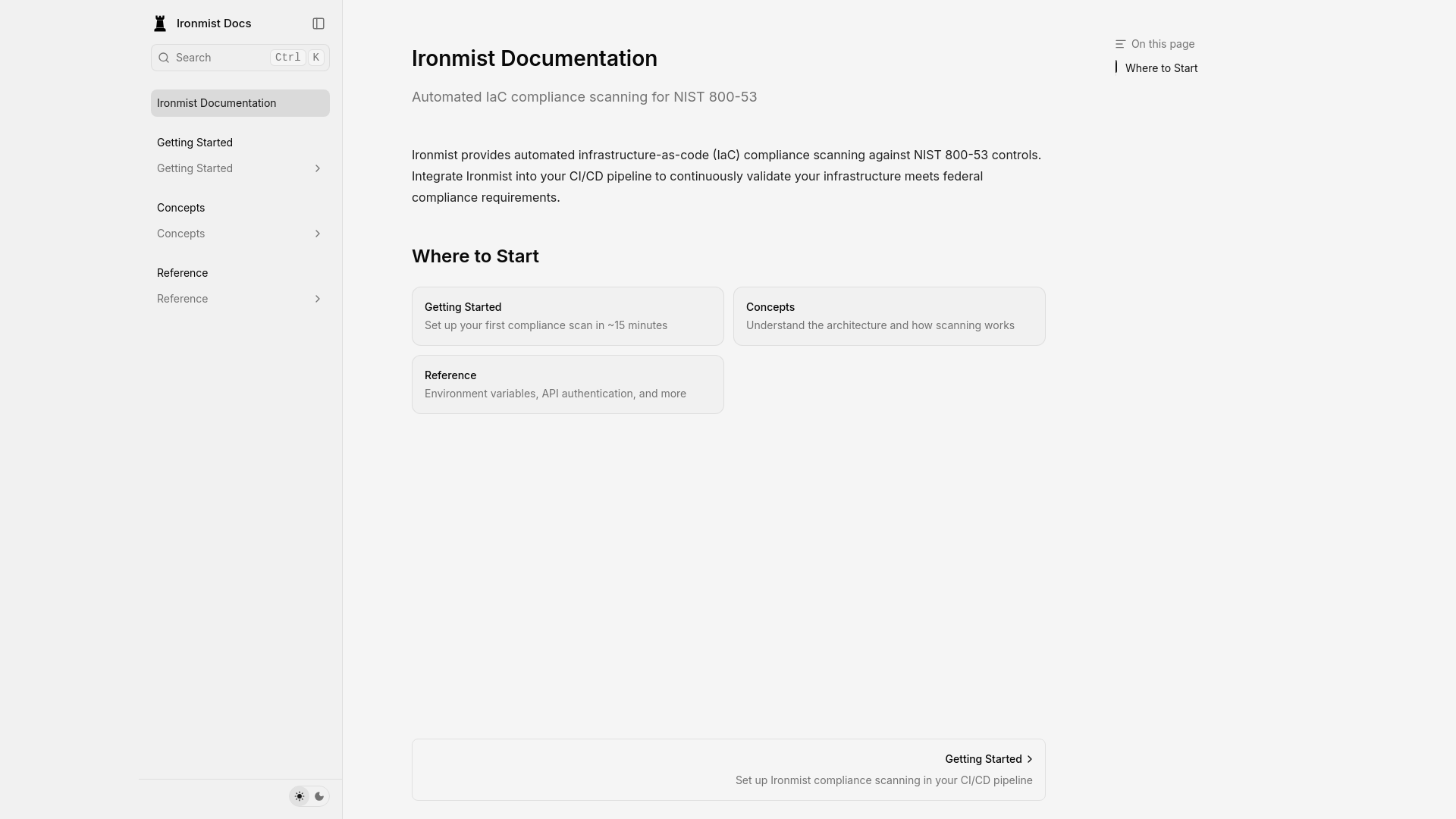 website screenshot of https://ironmist-docs.pages.dev/