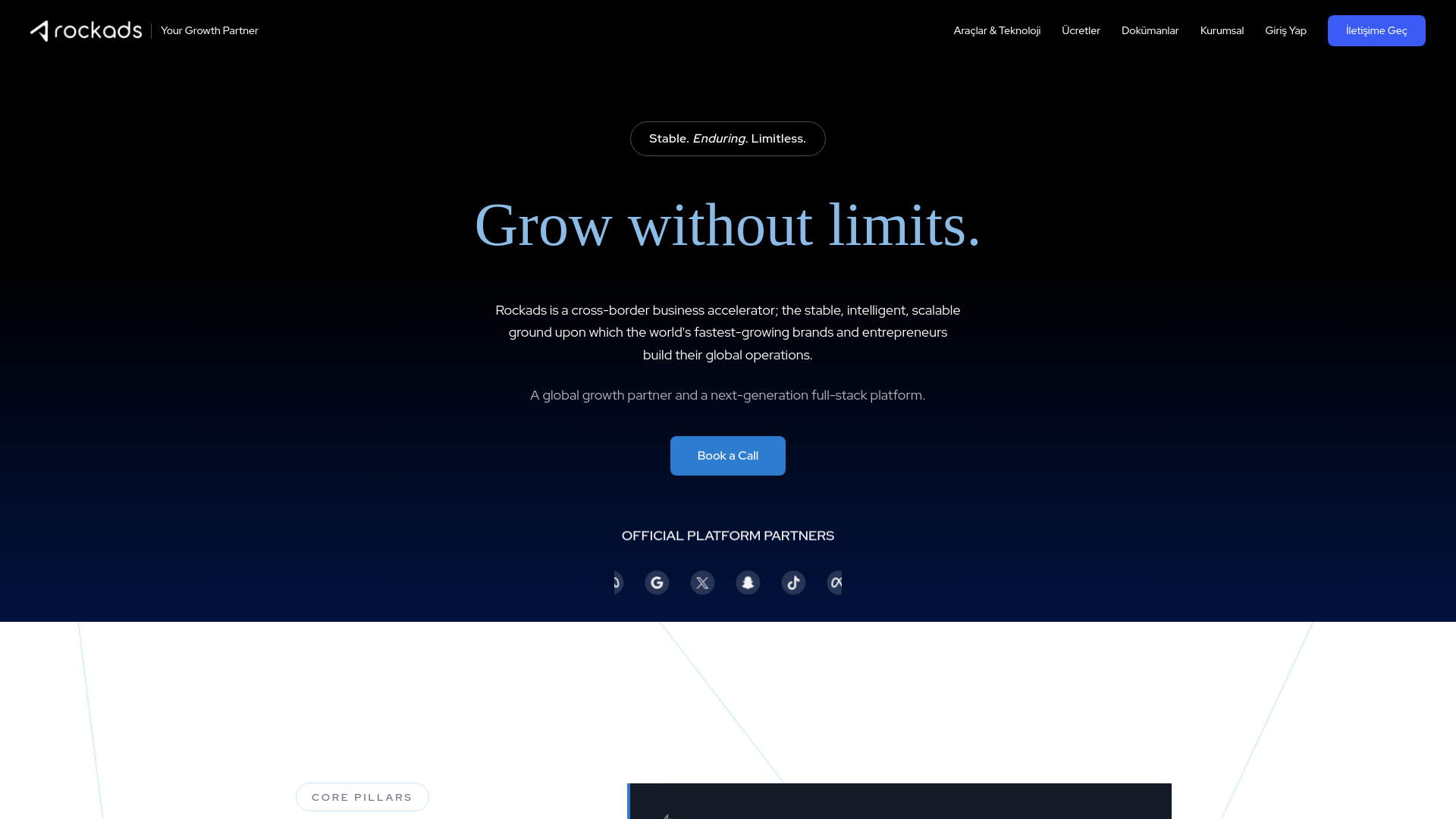website screenshot of https://rockads-web-new-design.pages.dev/