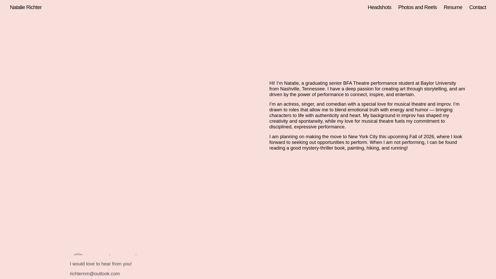 website screenshot of https://nataliemrichter.com/