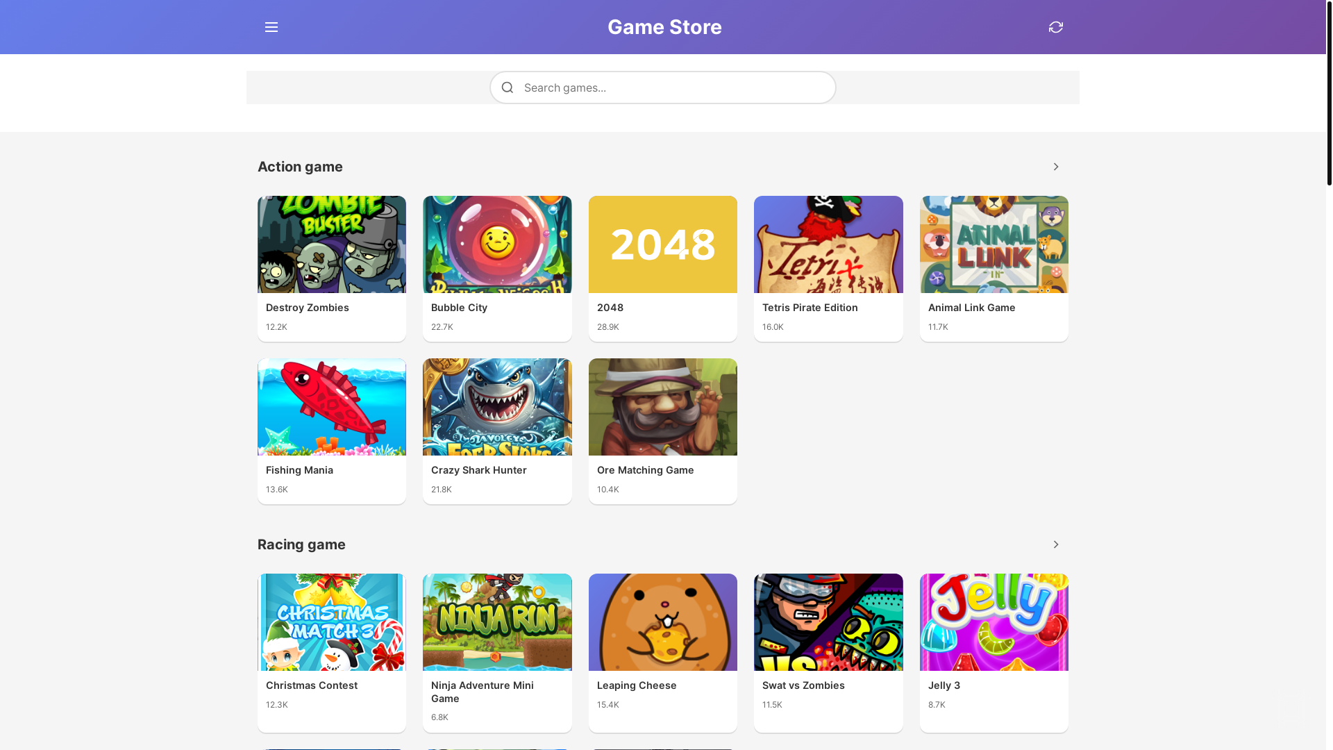 website screenshot of https://gamesgarden.top/