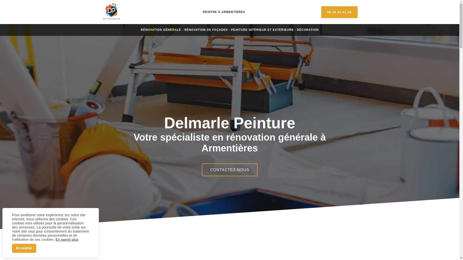 website screenshot of https://delmarle-peinture.fr/