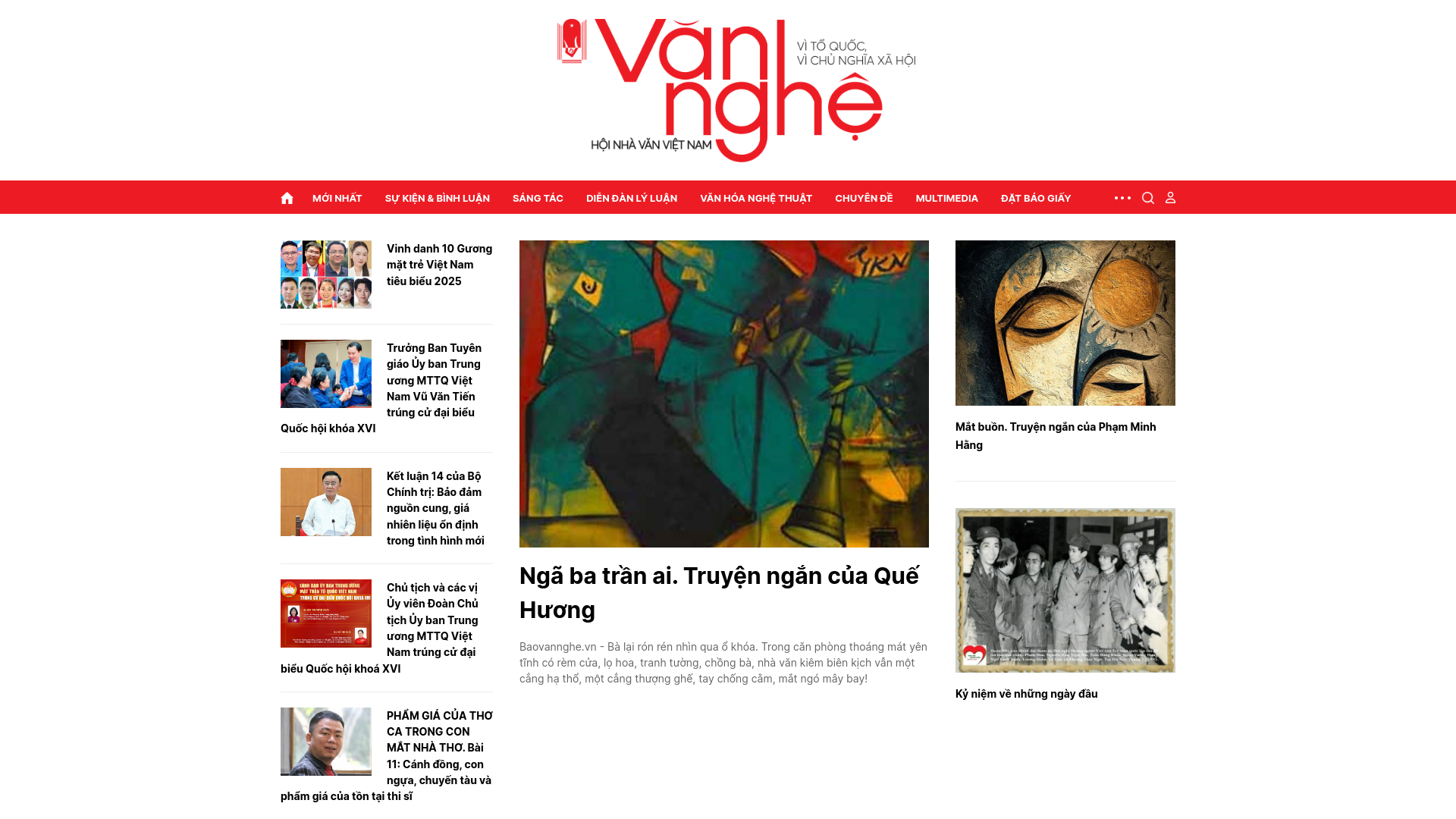 website screenshot of https://baovannghe.vn