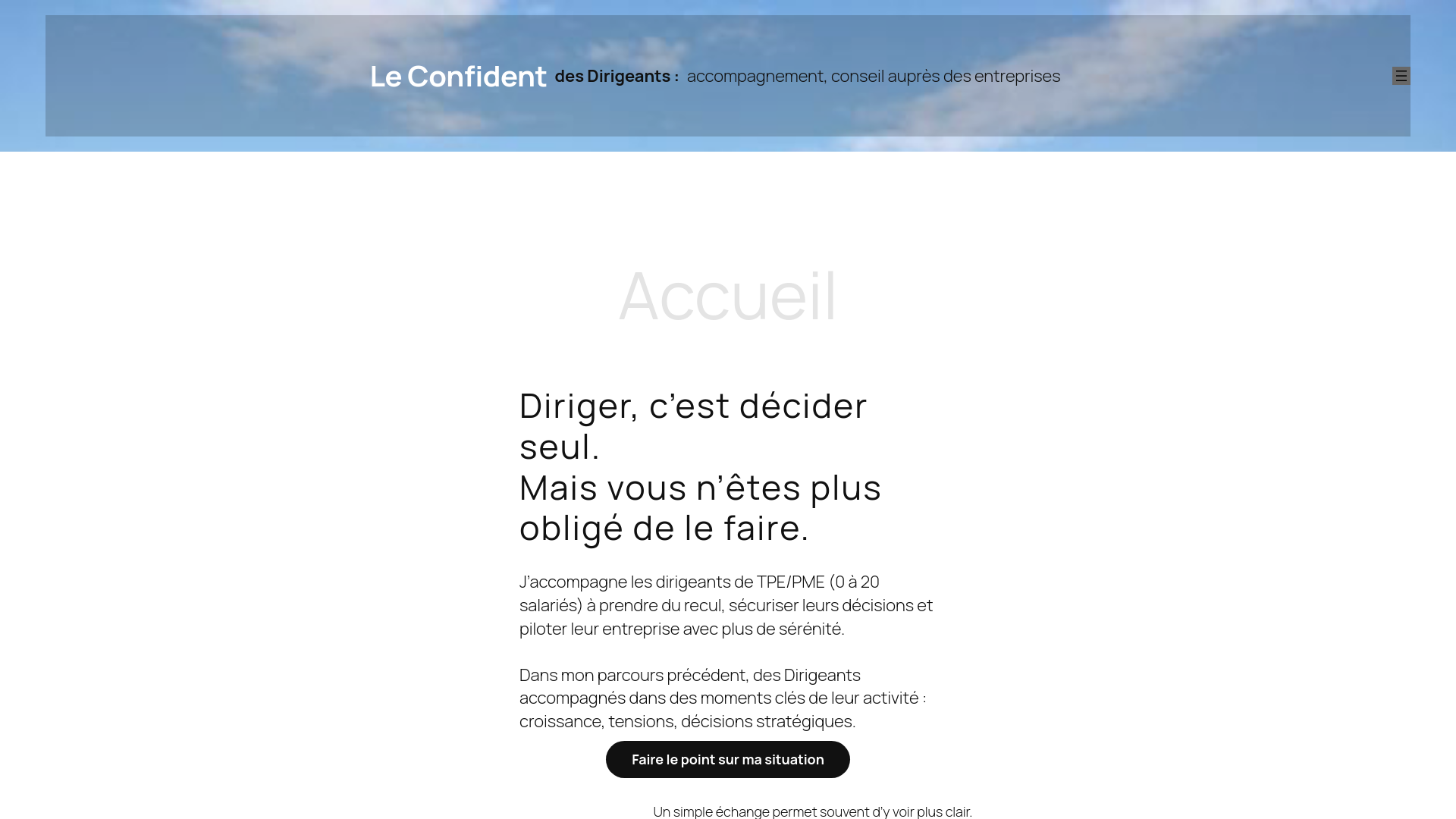 website screenshot of https://leconfidentdesdirigeants.fr