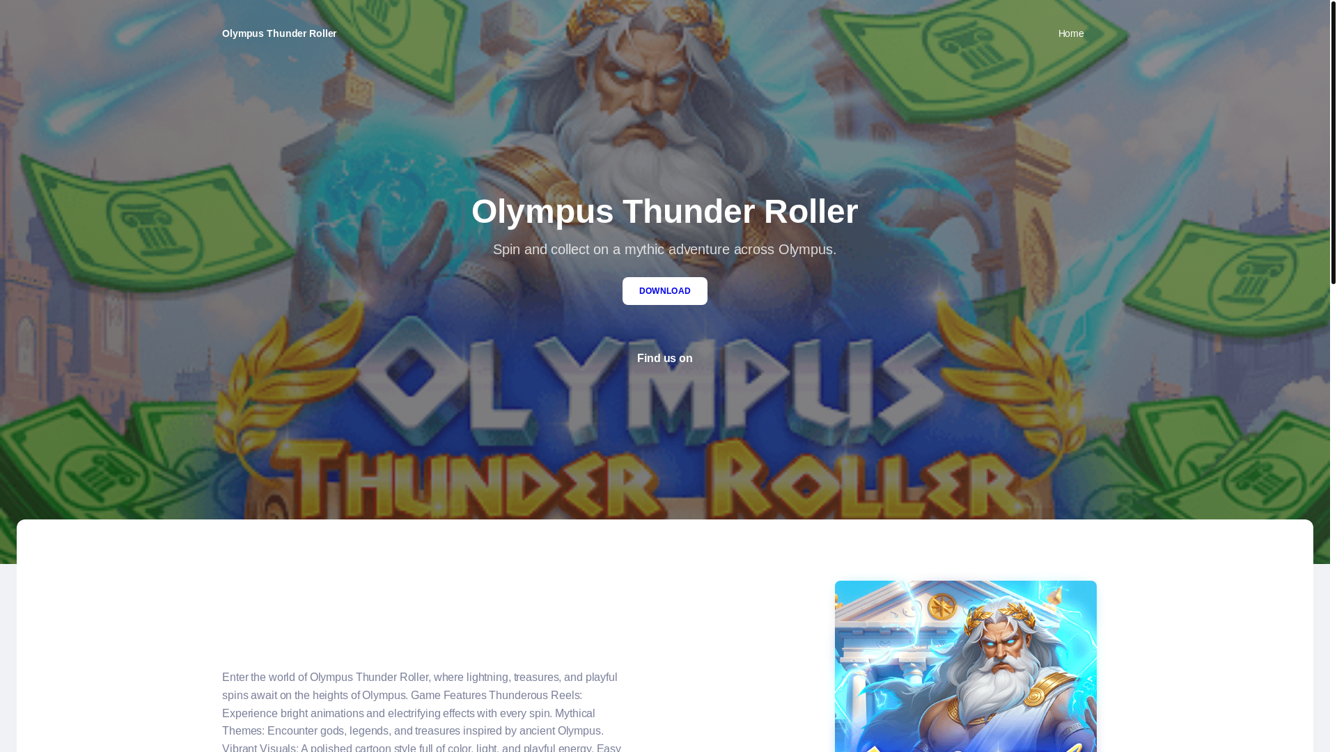 website screenshot of https://zeusplays.com/