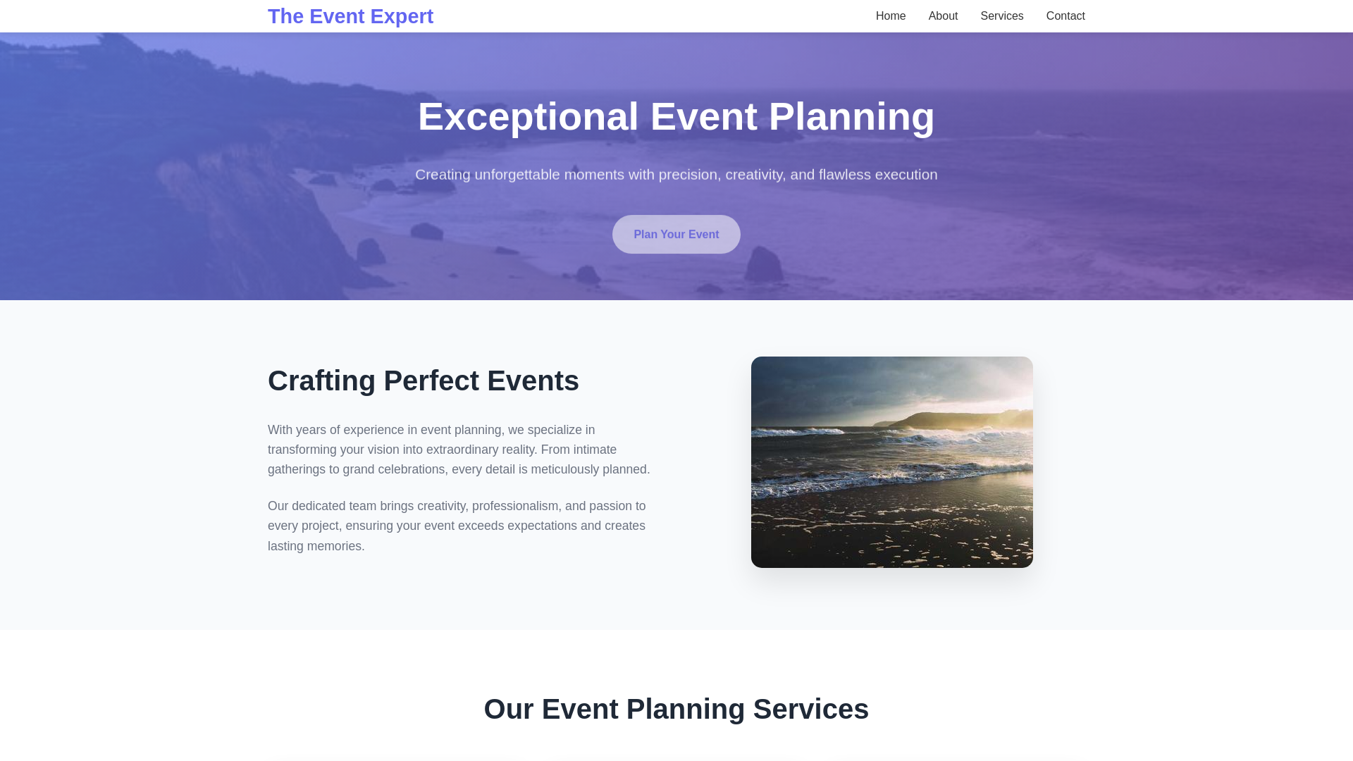 website screenshot of https://theeventexpert.click/