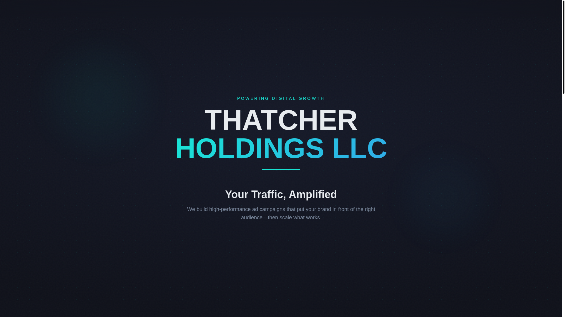 website screenshot of https://thatcherholdings.net/