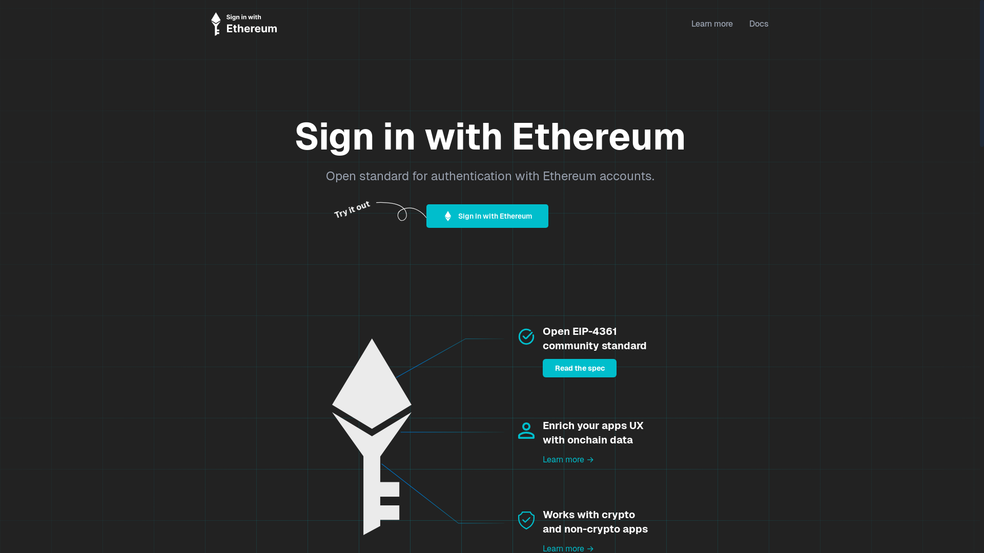 website screenshot of https://siwe-landing.pages.dev/