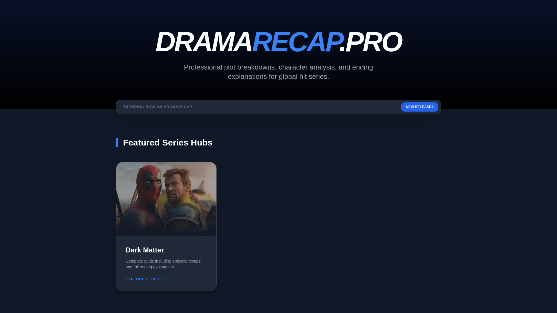 website screenshot of https://drama-recap.pages.dev/