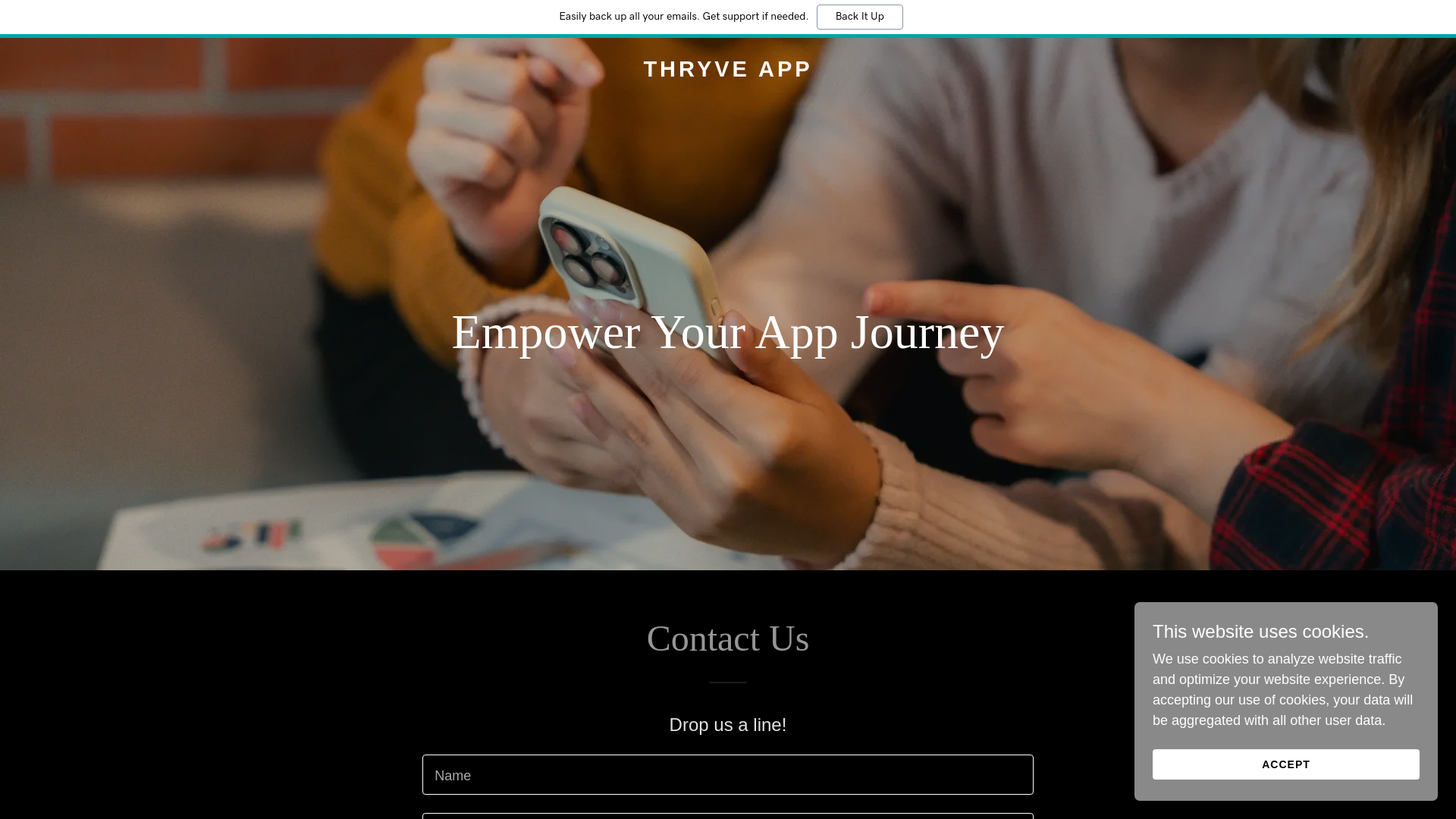 website screenshot of https://thryveapp.xyz/