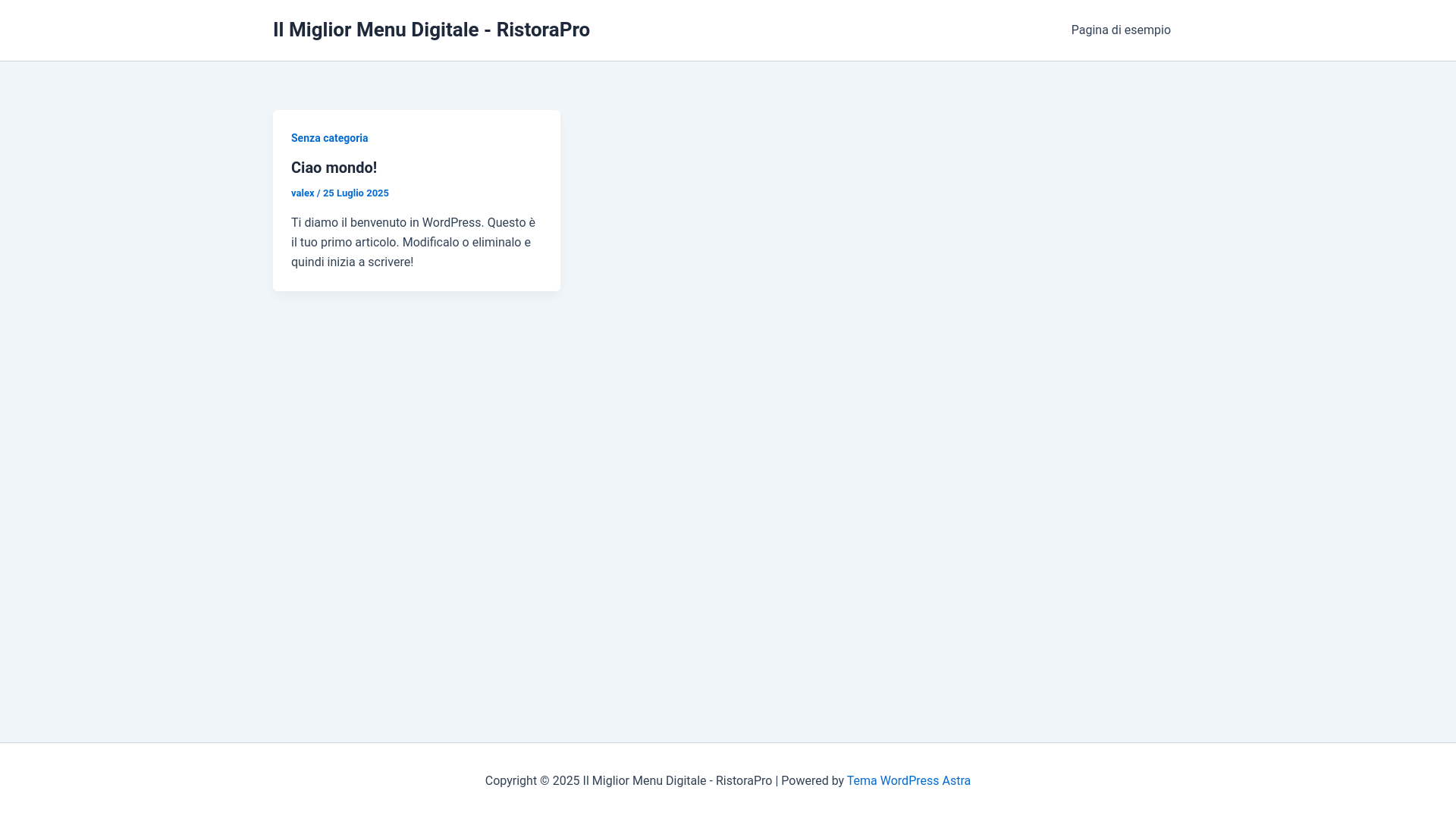 website screenshot of https://menudigitalemigliore.it/