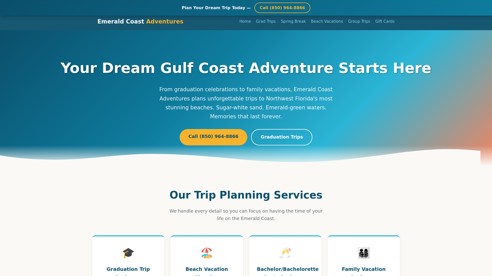 website screenshot of https://emerald-coast-adventures.pages.dev/