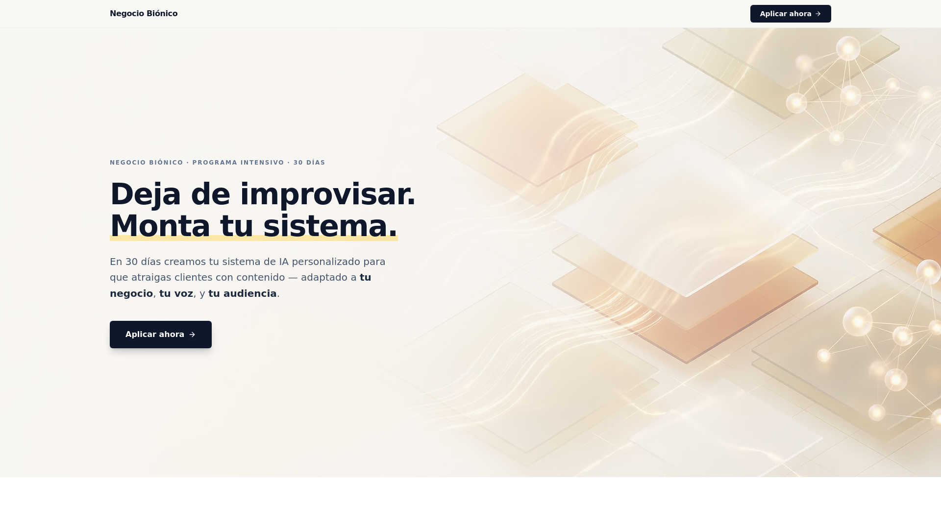 website screenshot of https://negociobionico.com/