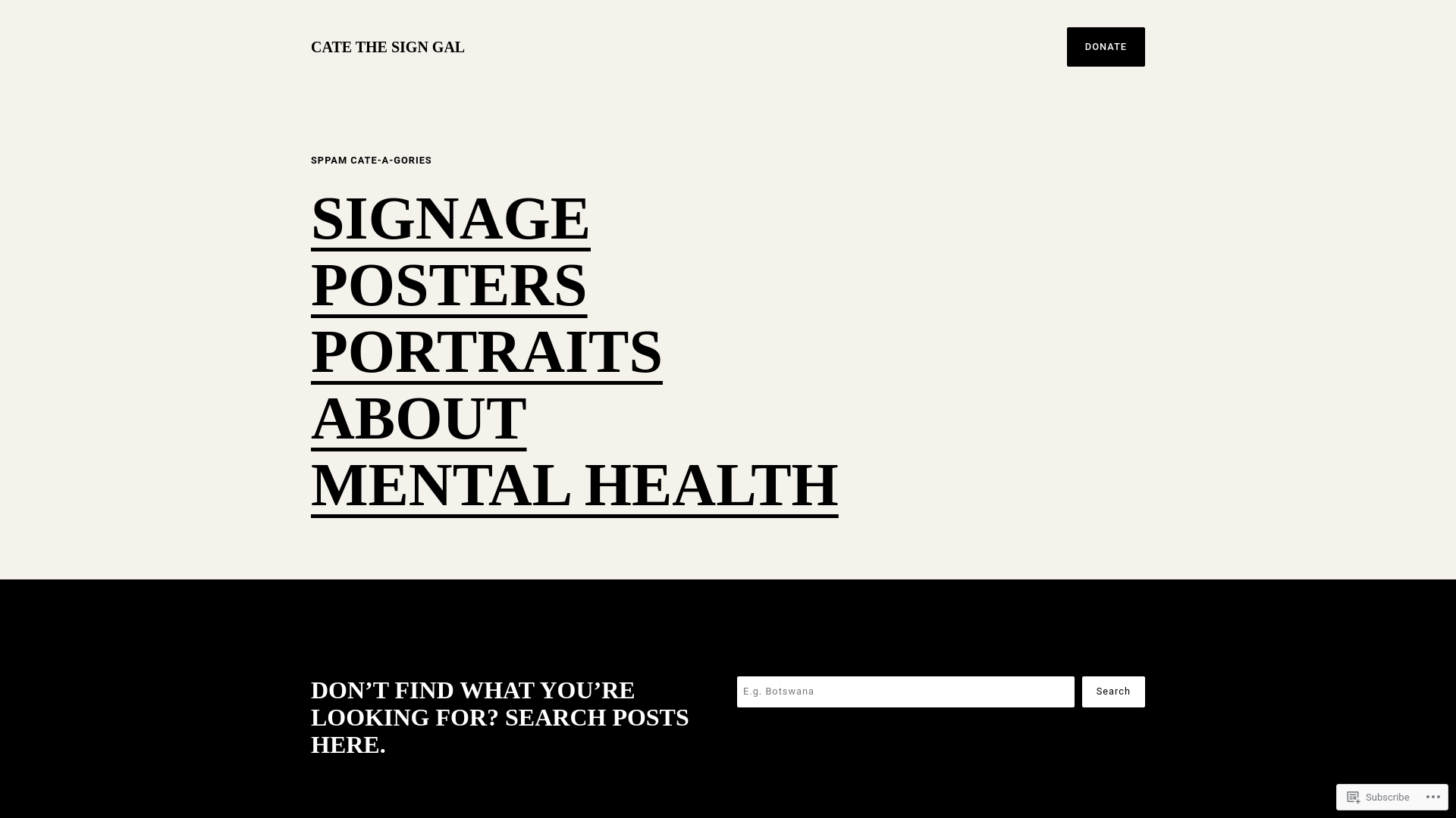 website screenshot of https://catethesigngal.com
