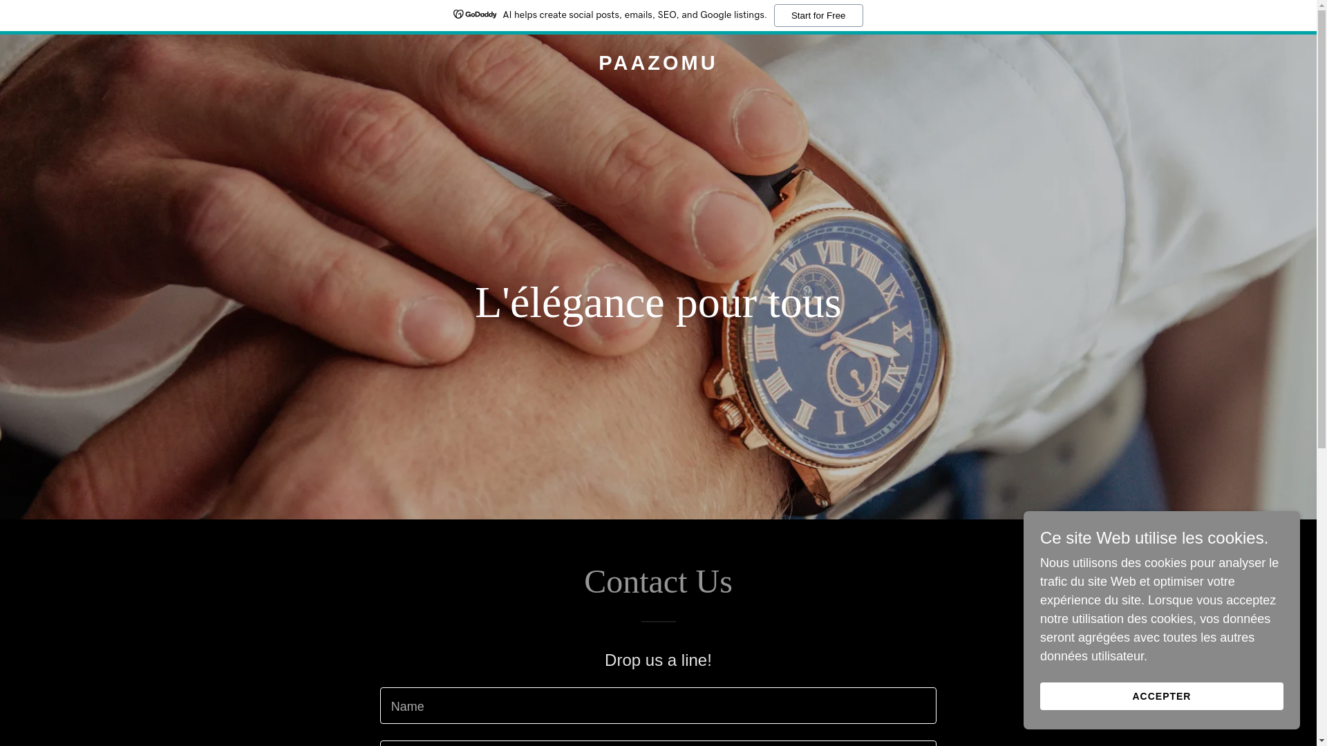 website screenshot of https://paazomuwatches.com/