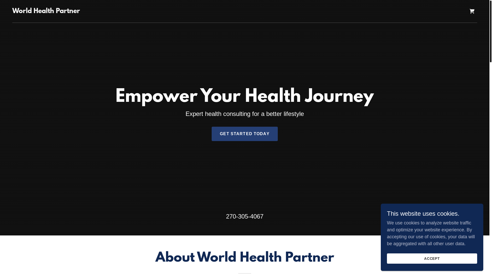 website screenshot of https://worldhealthpartnerwithus.com/