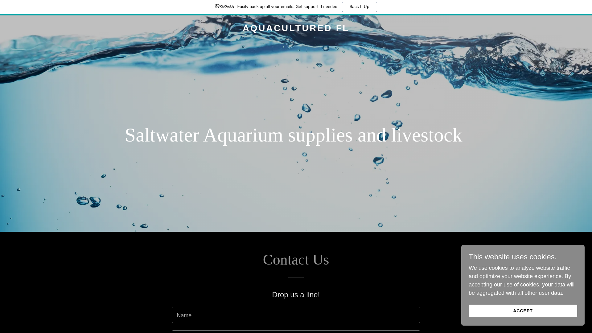 website screenshot of https://aquaculturedfl.com/