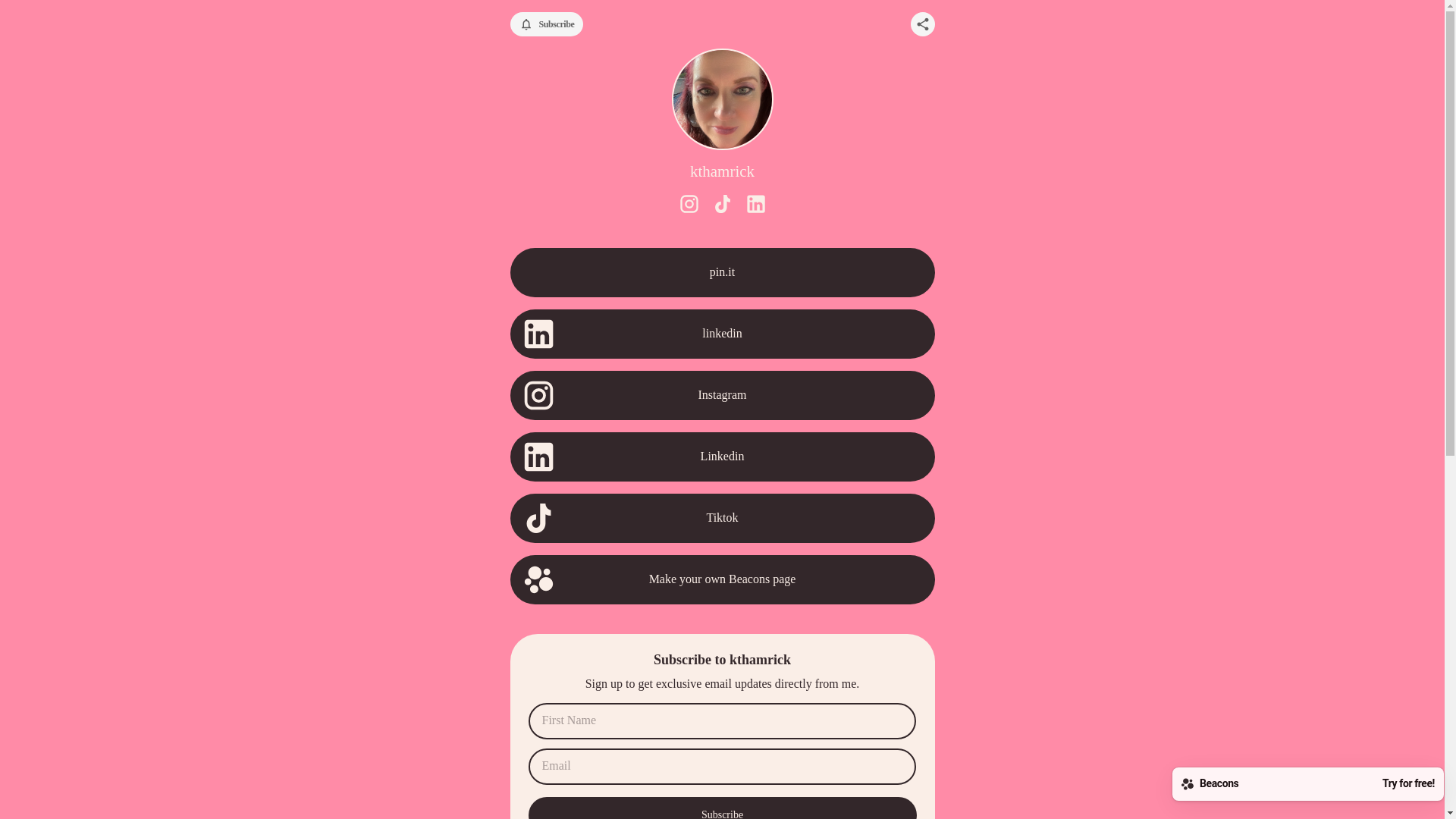 website screenshot of https://theamethystnest.com/
