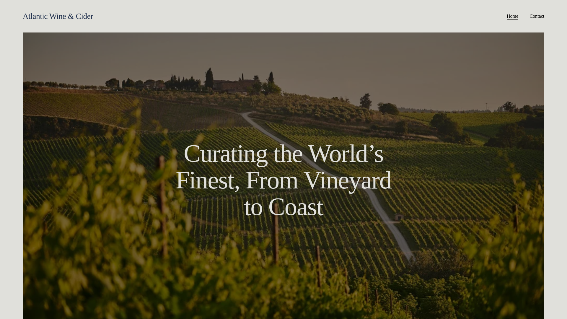 website screenshot of https://atlanticwinecider.com/