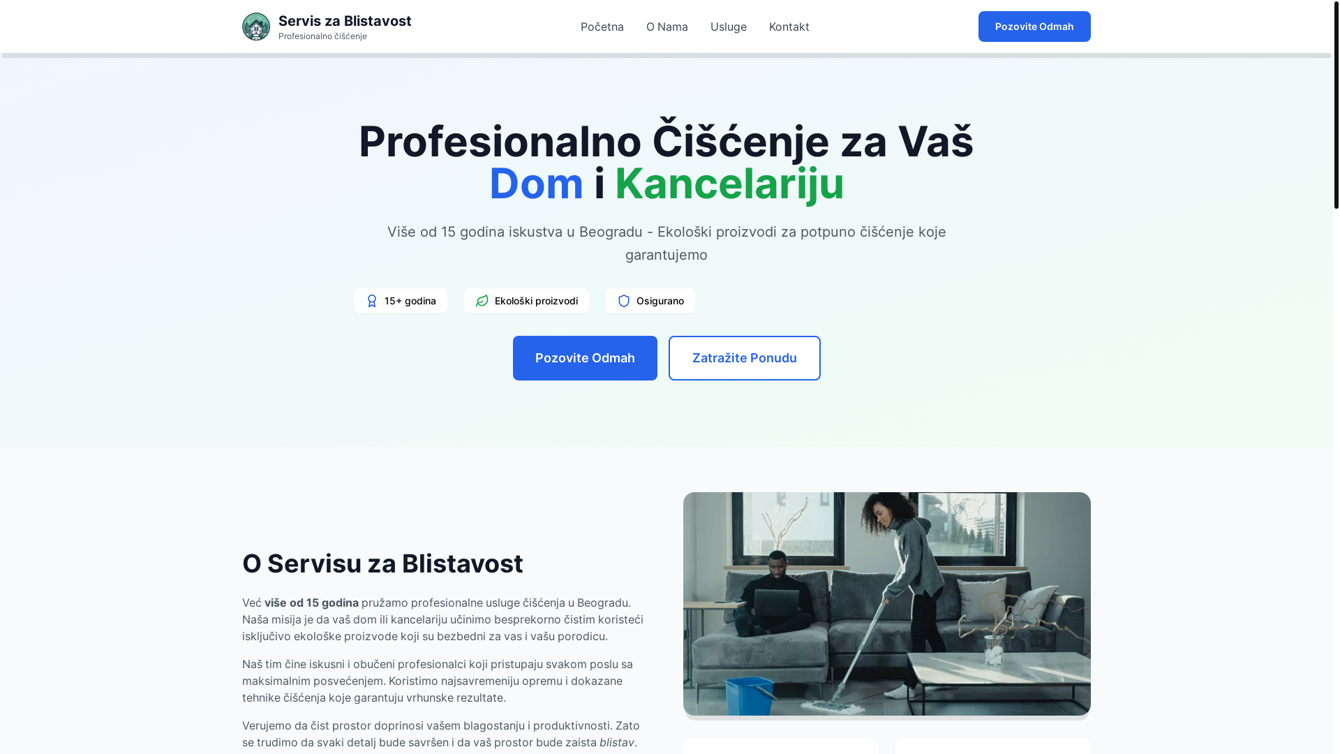 website screenshot of https://servis-za-blistavost.pages.dev/