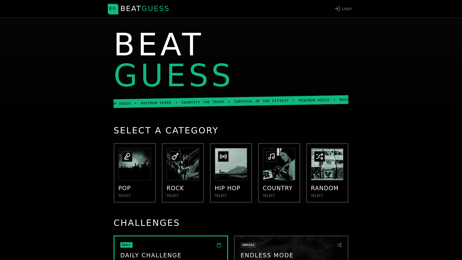 website screenshot of https://beatguesserr.com/