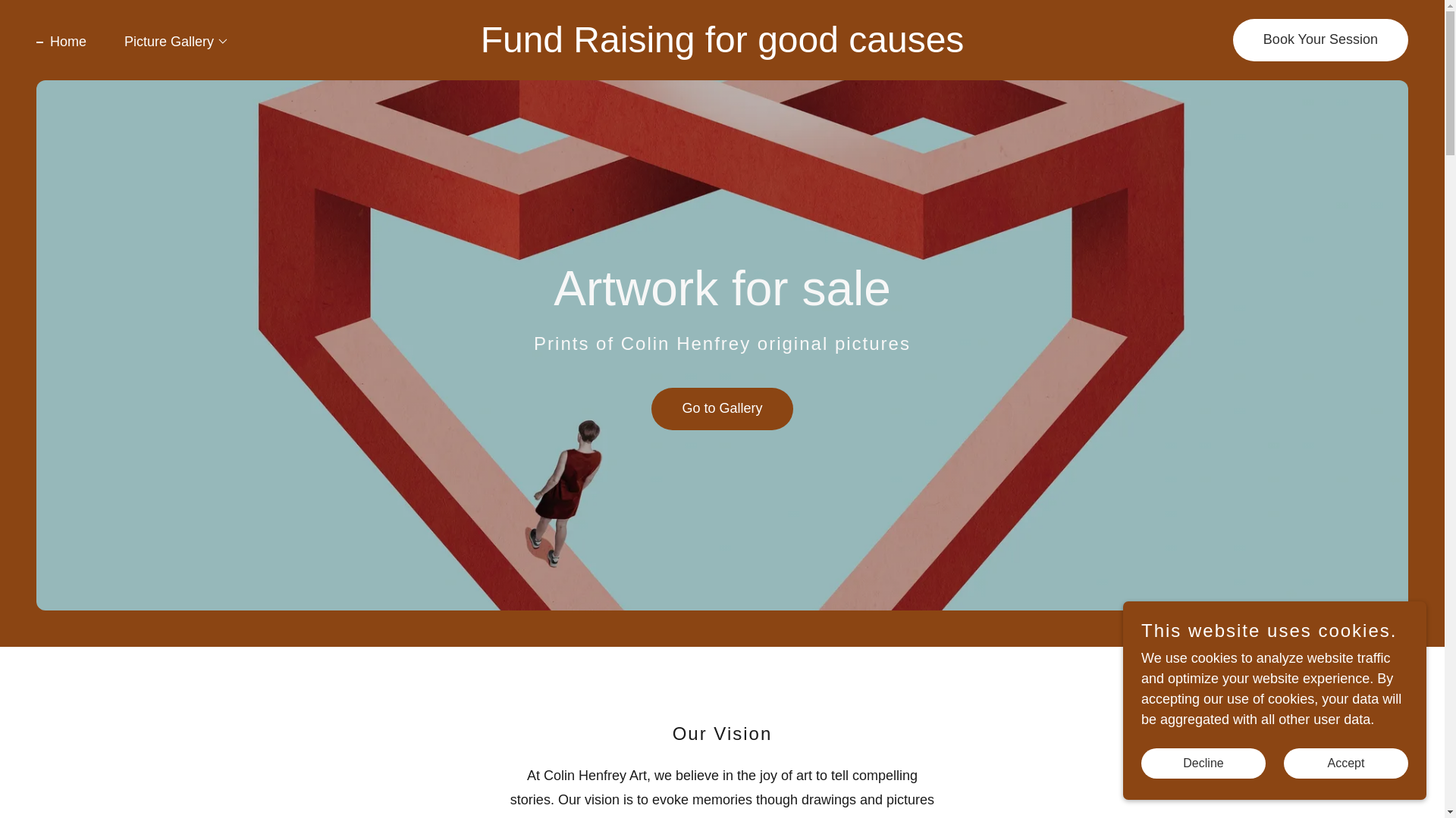 website screenshot of https://colinhenfreyart.com/