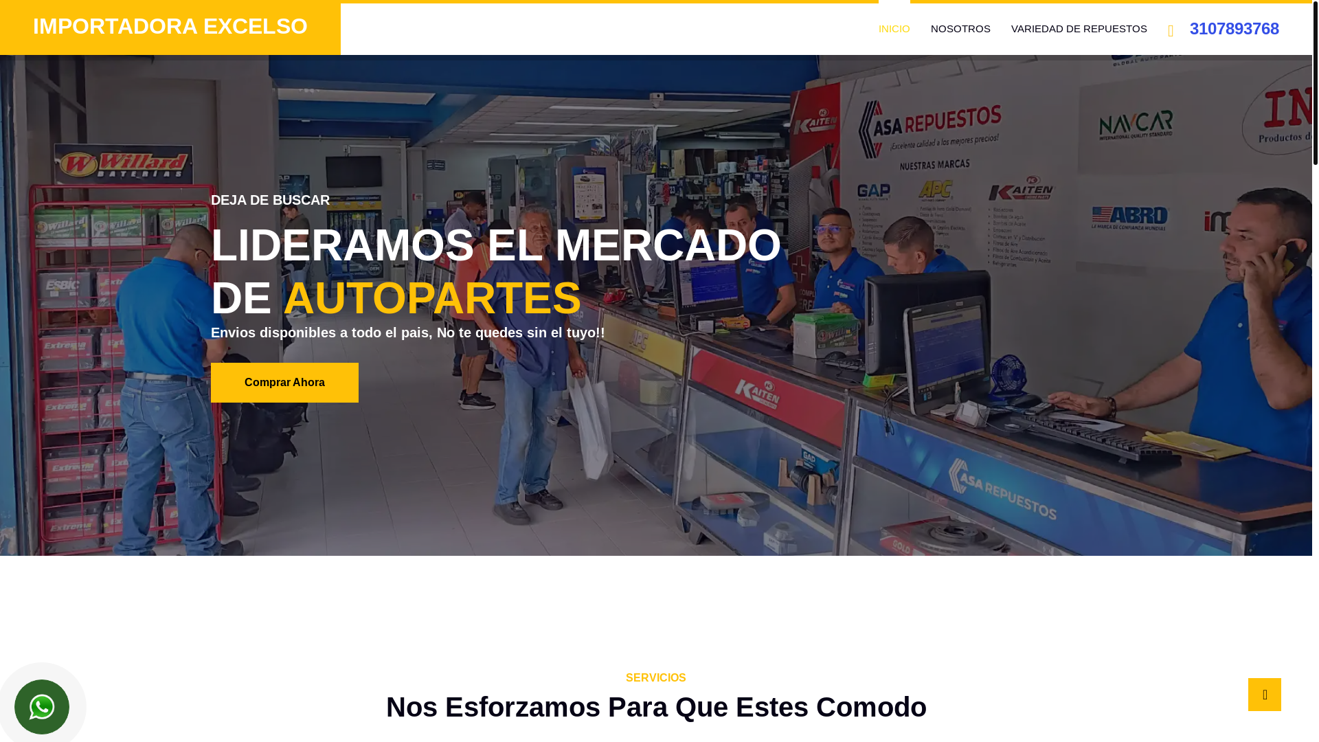 website screenshot of https://elpuntodelrepuestocolombia.com/
