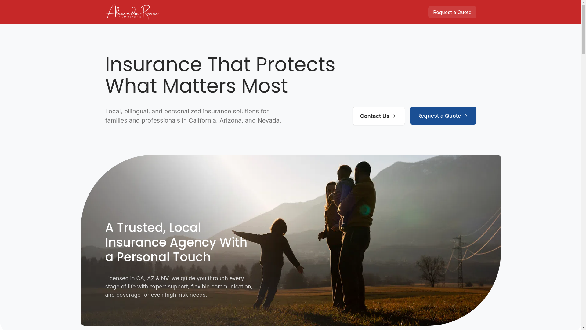 website screenshot of https://alexriveraagency.com/