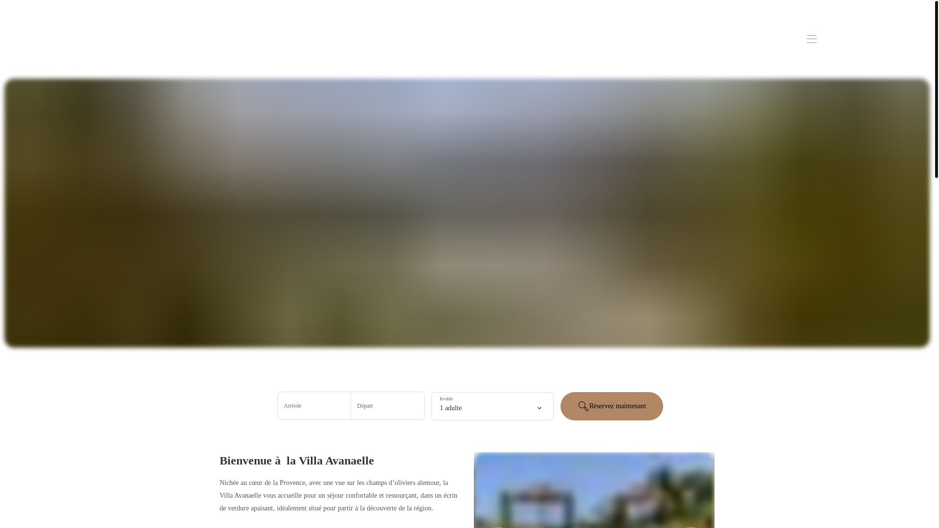 website screenshot of https://villaavanaelle.fr/