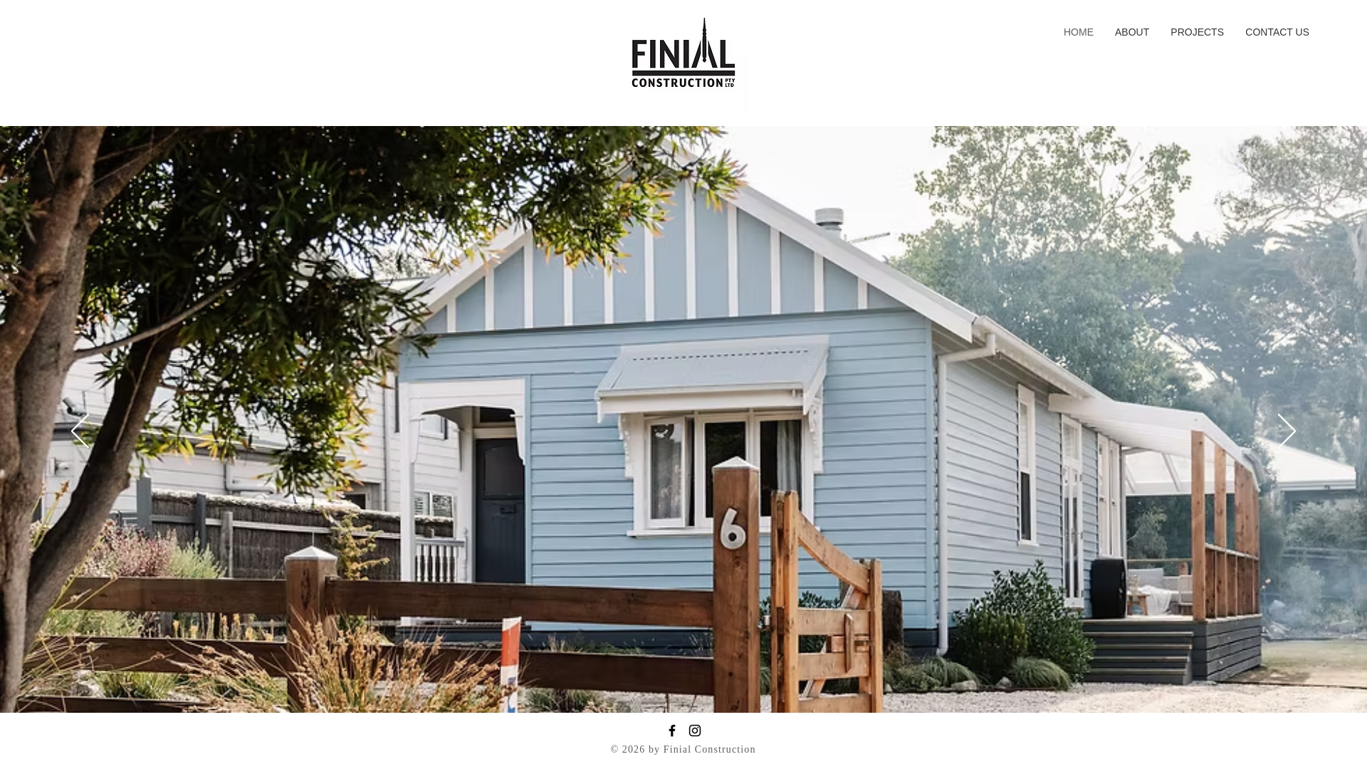 website screenshot of https://finialconstruction.com.au