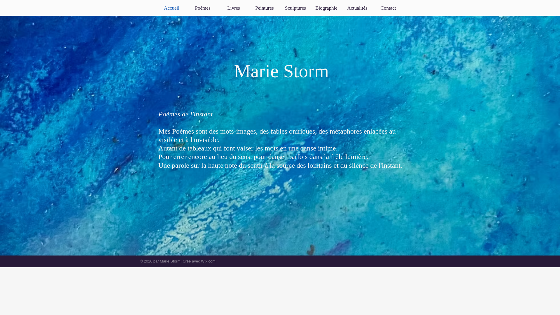 website screenshot of https://mariestorm.fr