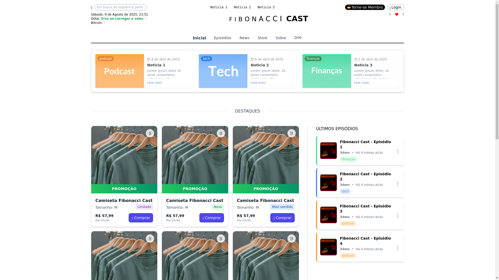 website screenshot of https://fibonaccicast.pages.dev/