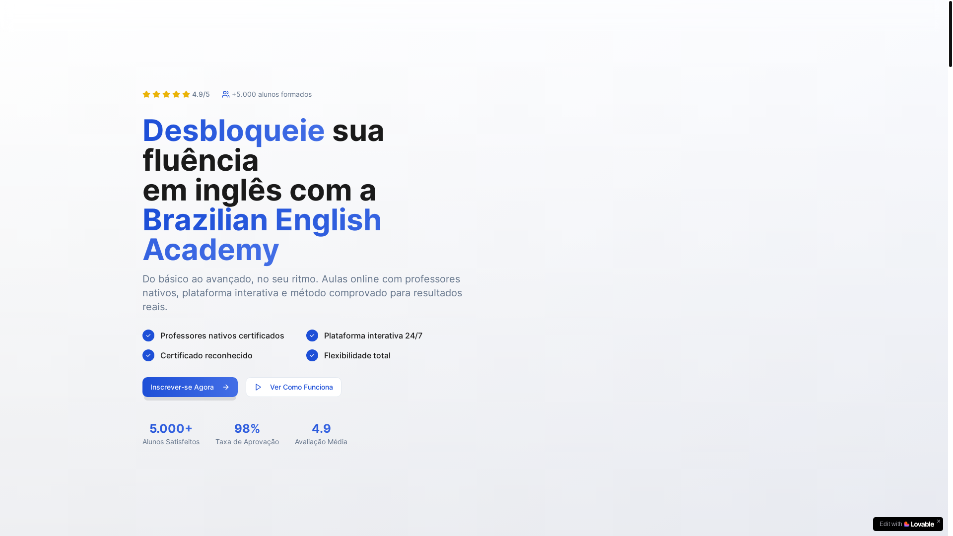 website screenshot of https://brazilianenglishacademy.site/