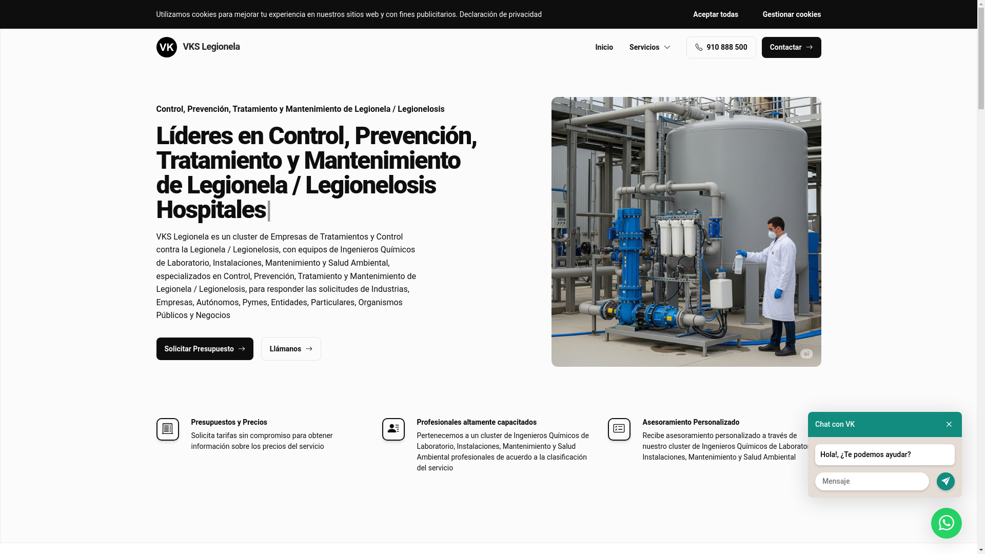 website screenshot of https://vkslegionela.es/