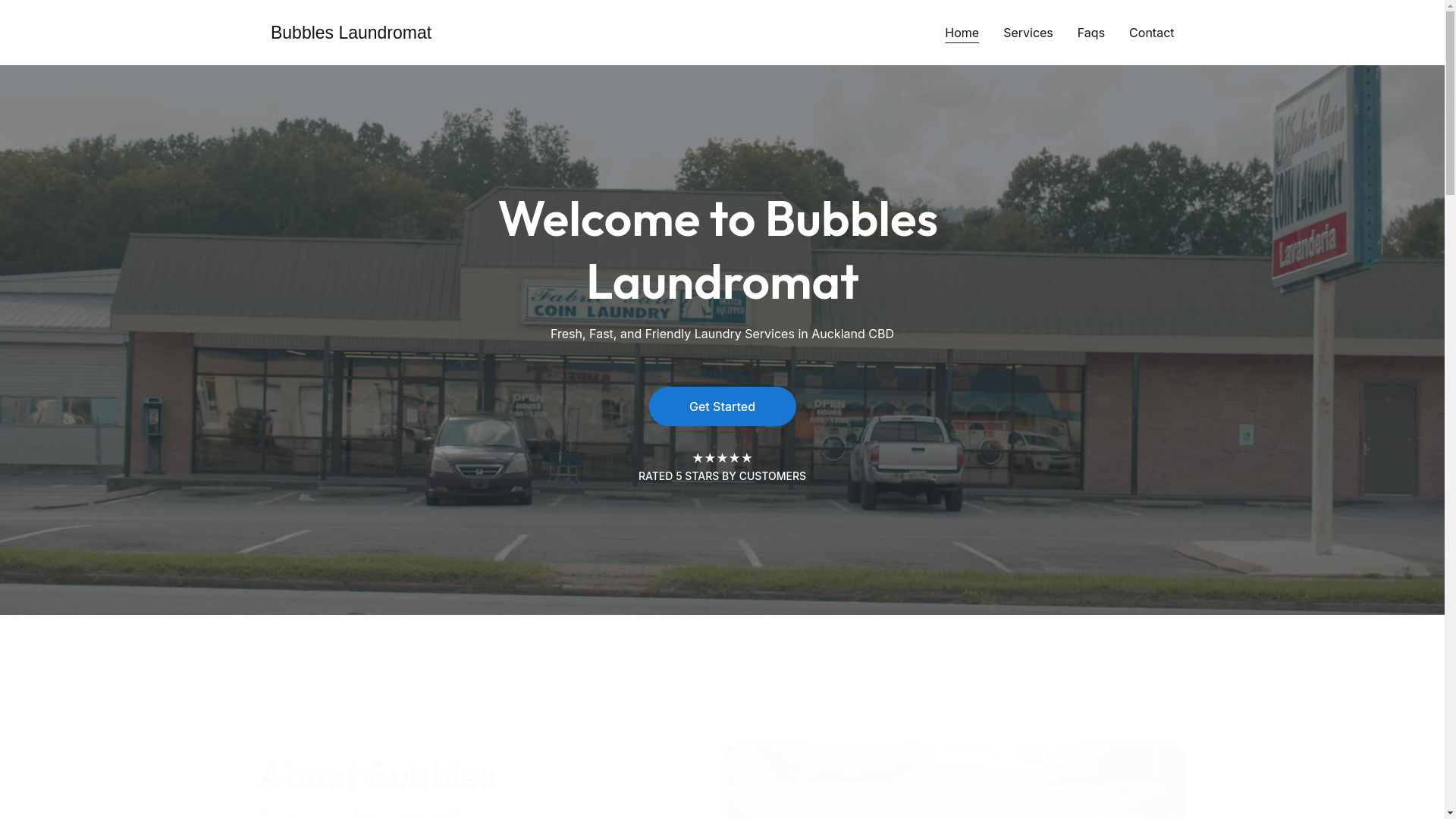 website screenshot of https://newbubbleslaundromat.com/