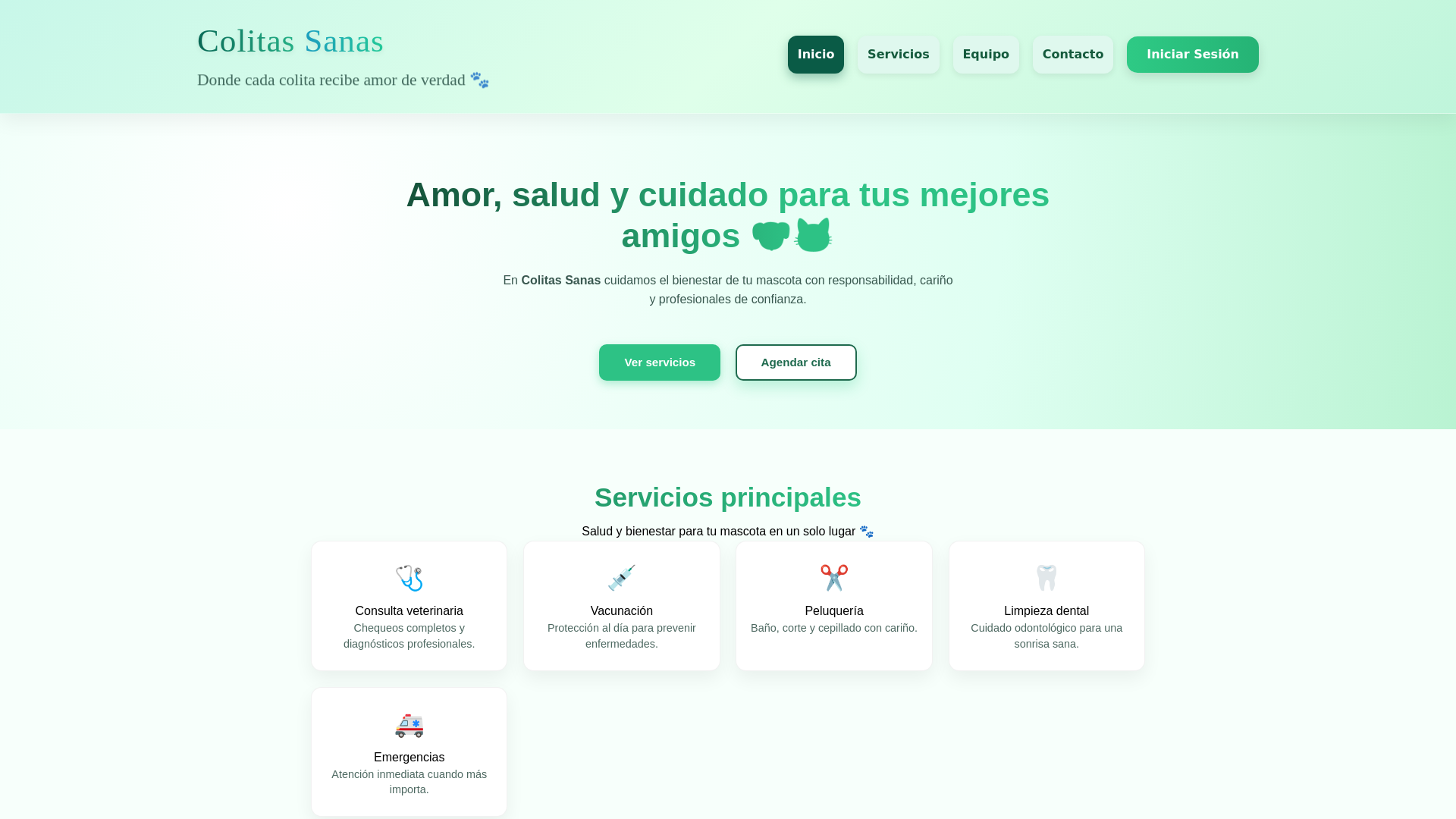 website screenshot of https://colitassanas.lat