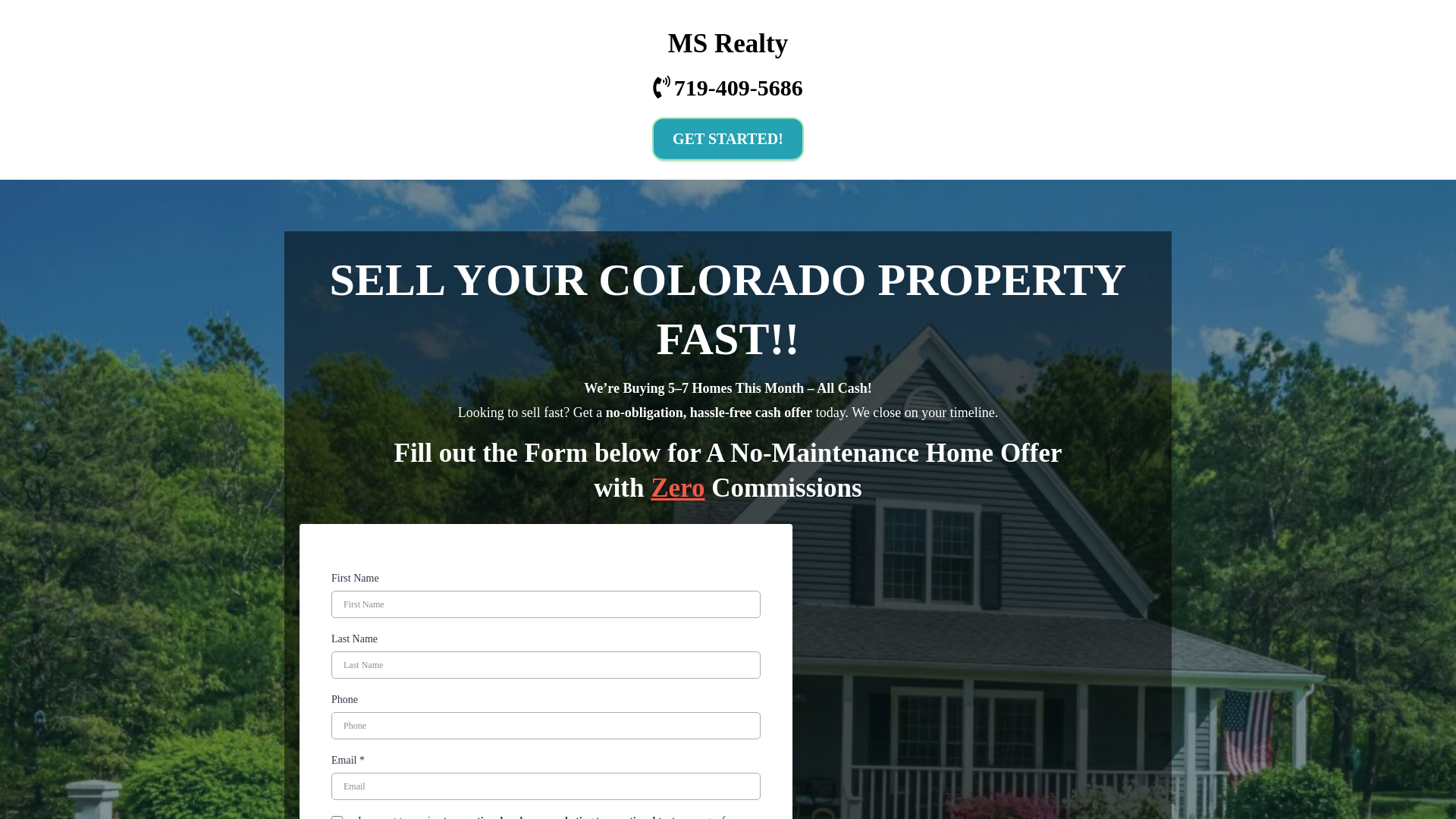 website screenshot of https://ms-realtyllc.com/