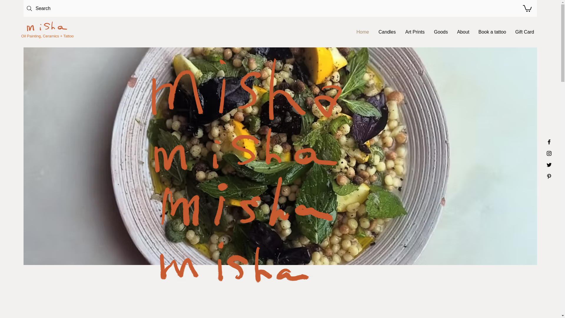website screenshot of https://mishagundersen.shop/