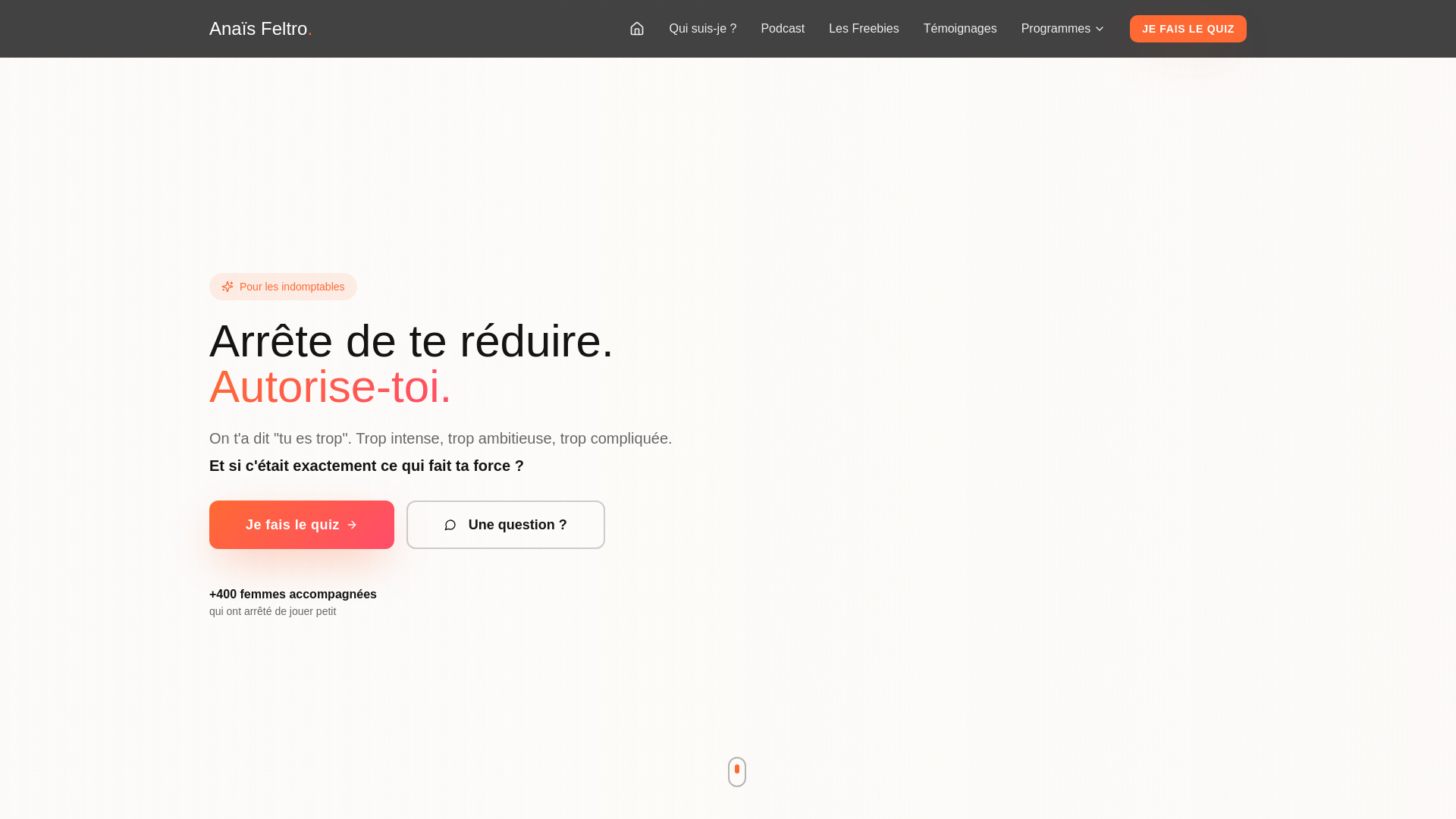 website screenshot of https://anaisfeltro.fr/