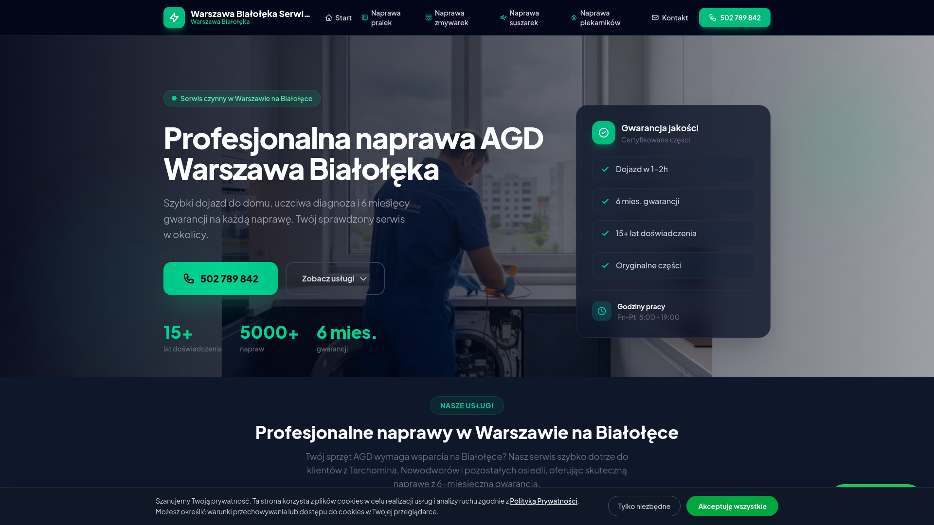 website screenshot of https://bialoleka.pages.dev/