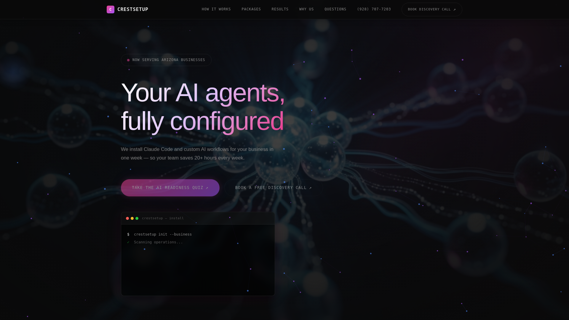 website screenshot of https://crestsetup.com/