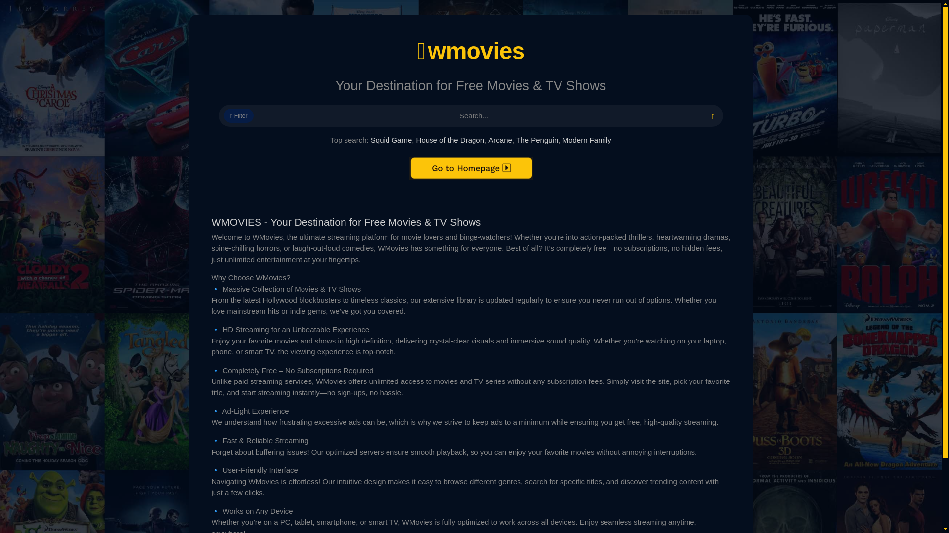 website screenshot of https://wmovies.one/