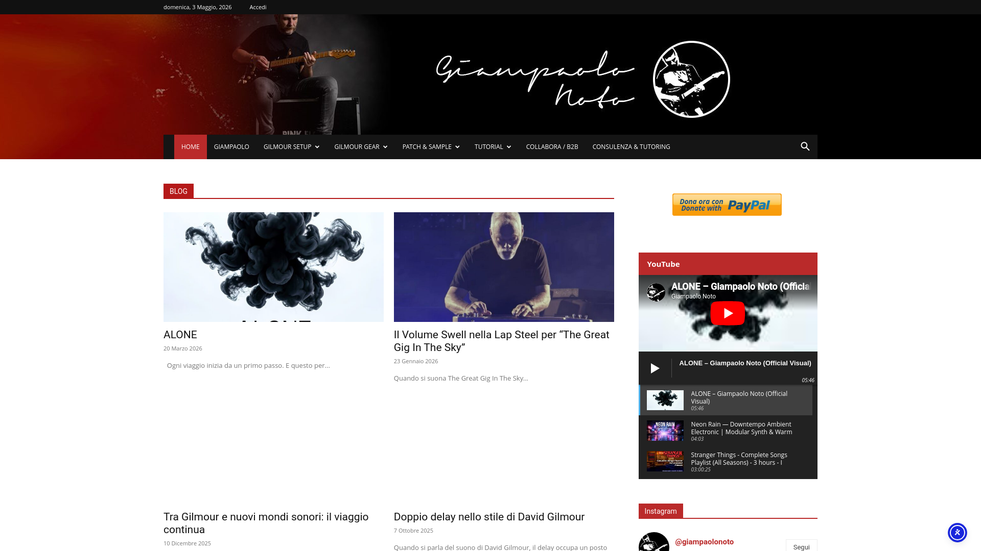 website screenshot of https://giampaolonoto.it