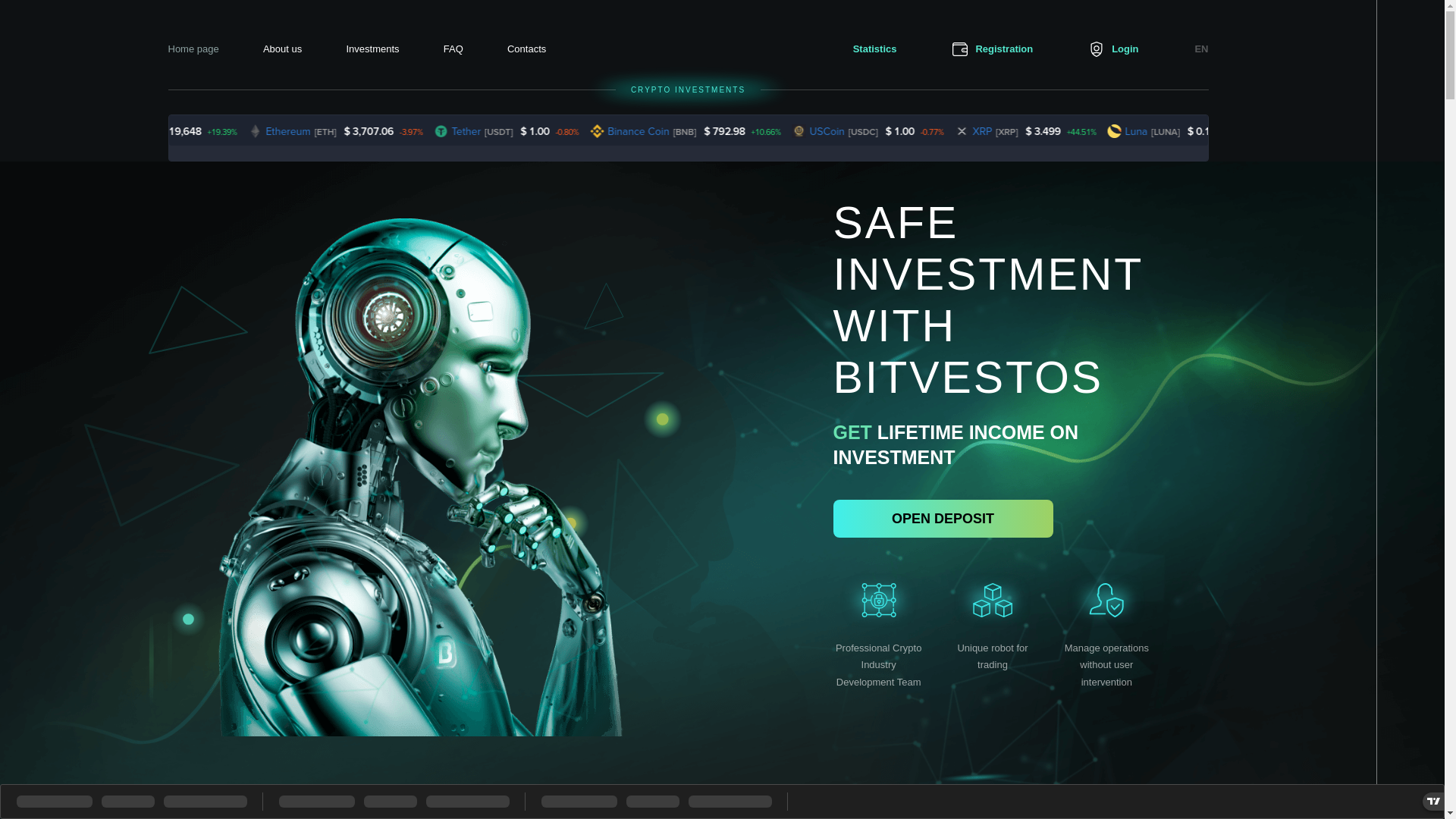 website screenshot of https://bitvetos.live/