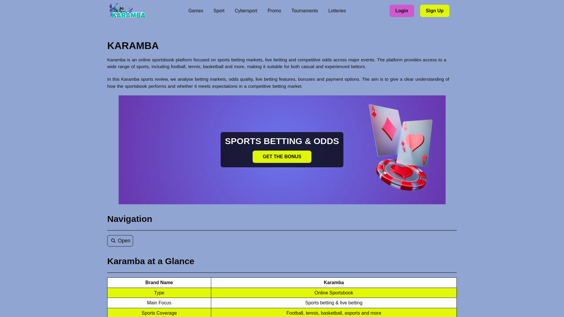website screenshot of https://karamba-sports-live.pages.dev/
