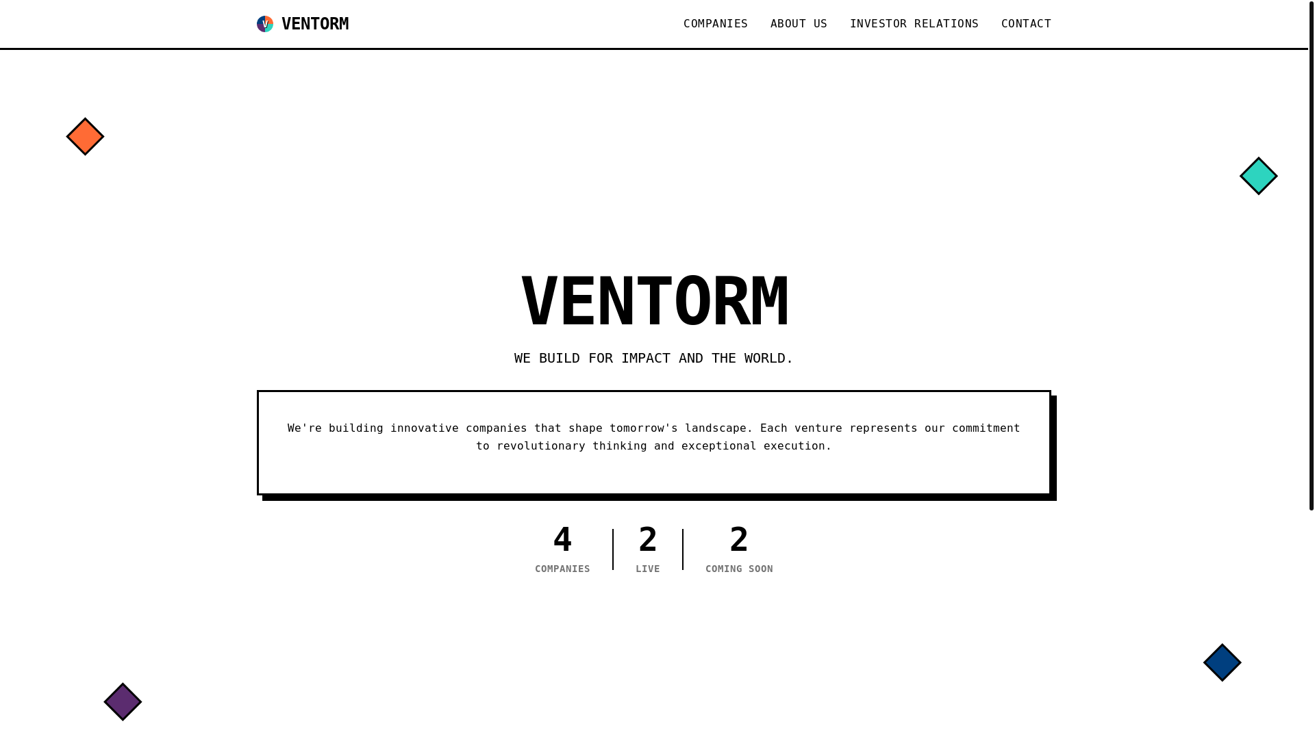 website screenshot of https://ventorm-web.pages.dev/