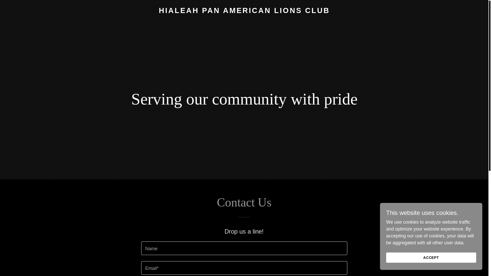 website screenshot of https://hialeahlions.org/
