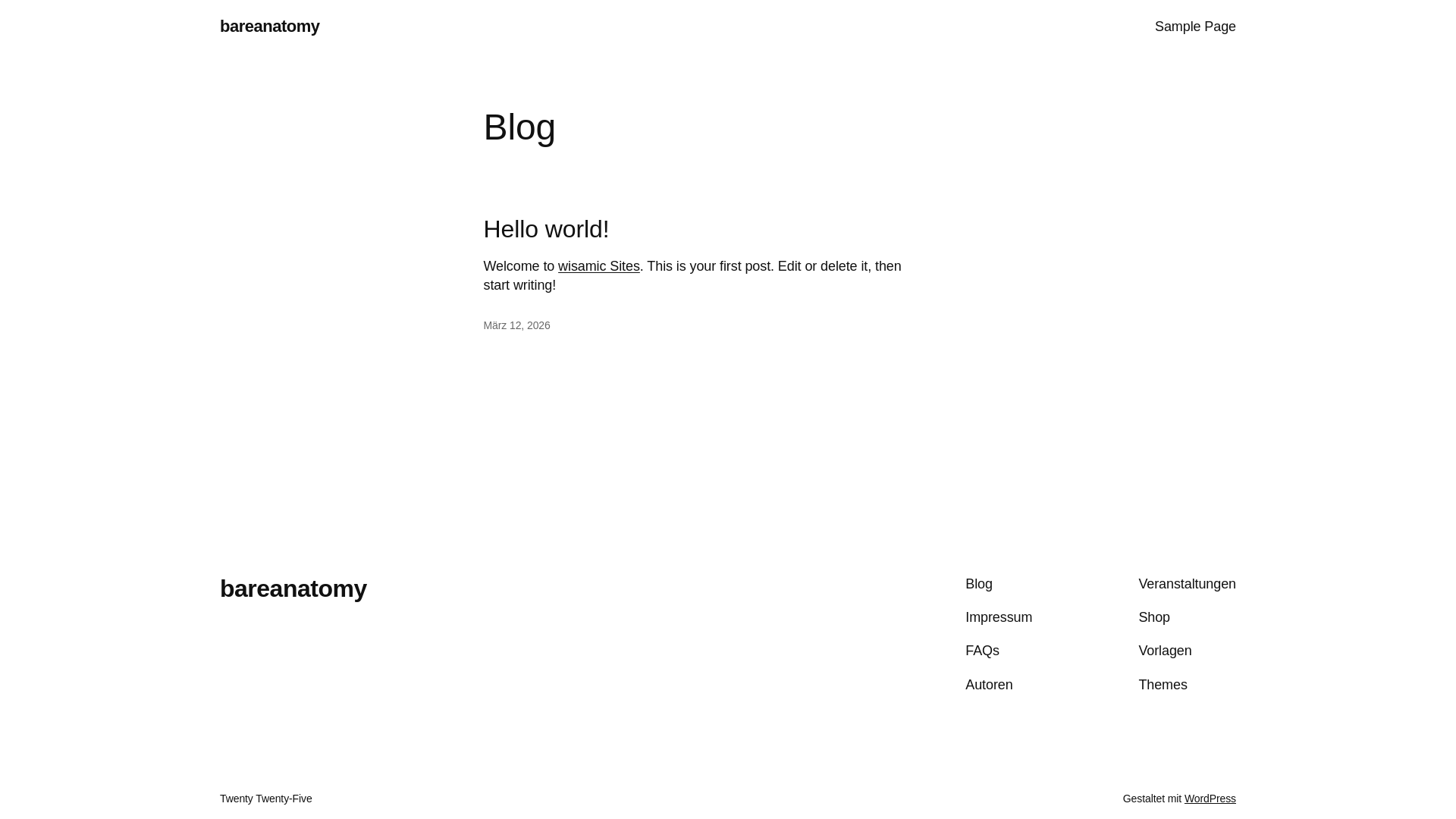website screenshot of https://bareanatomy.de/
