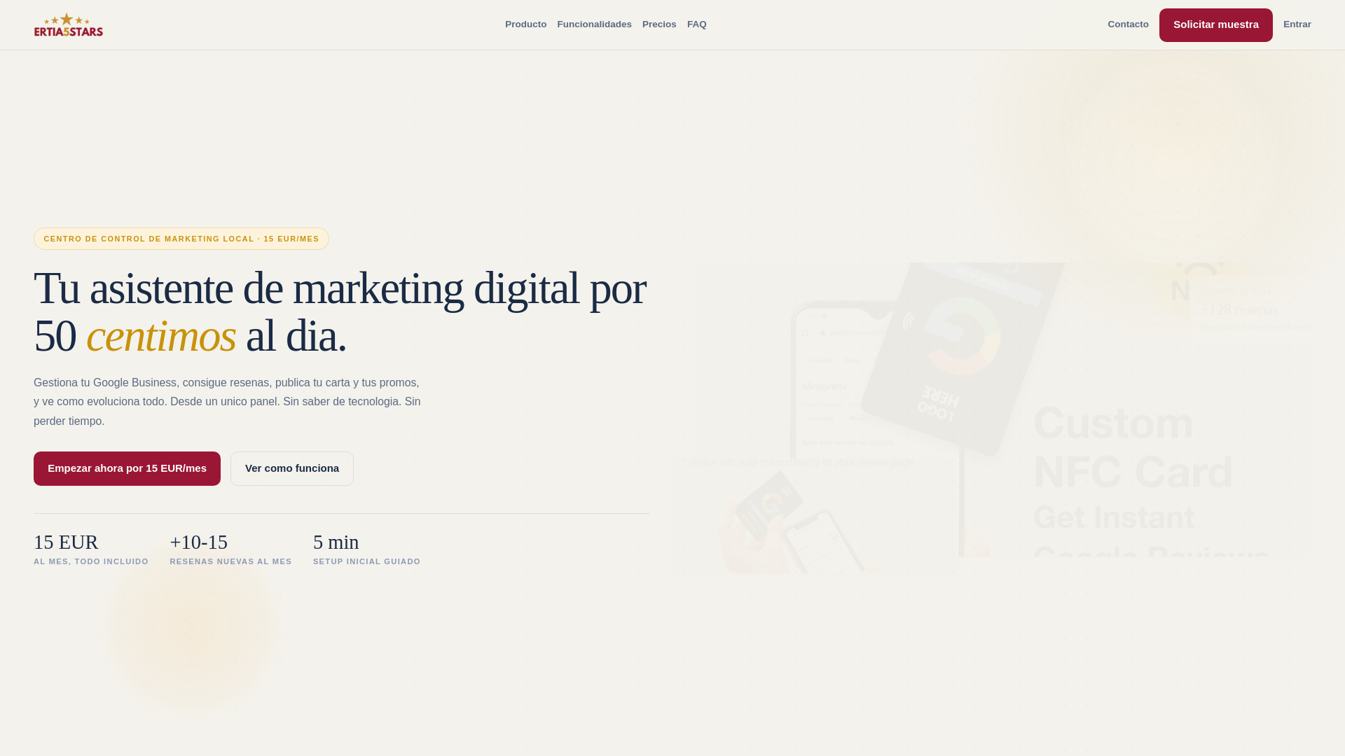 website screenshot of https://ertia5stars.com