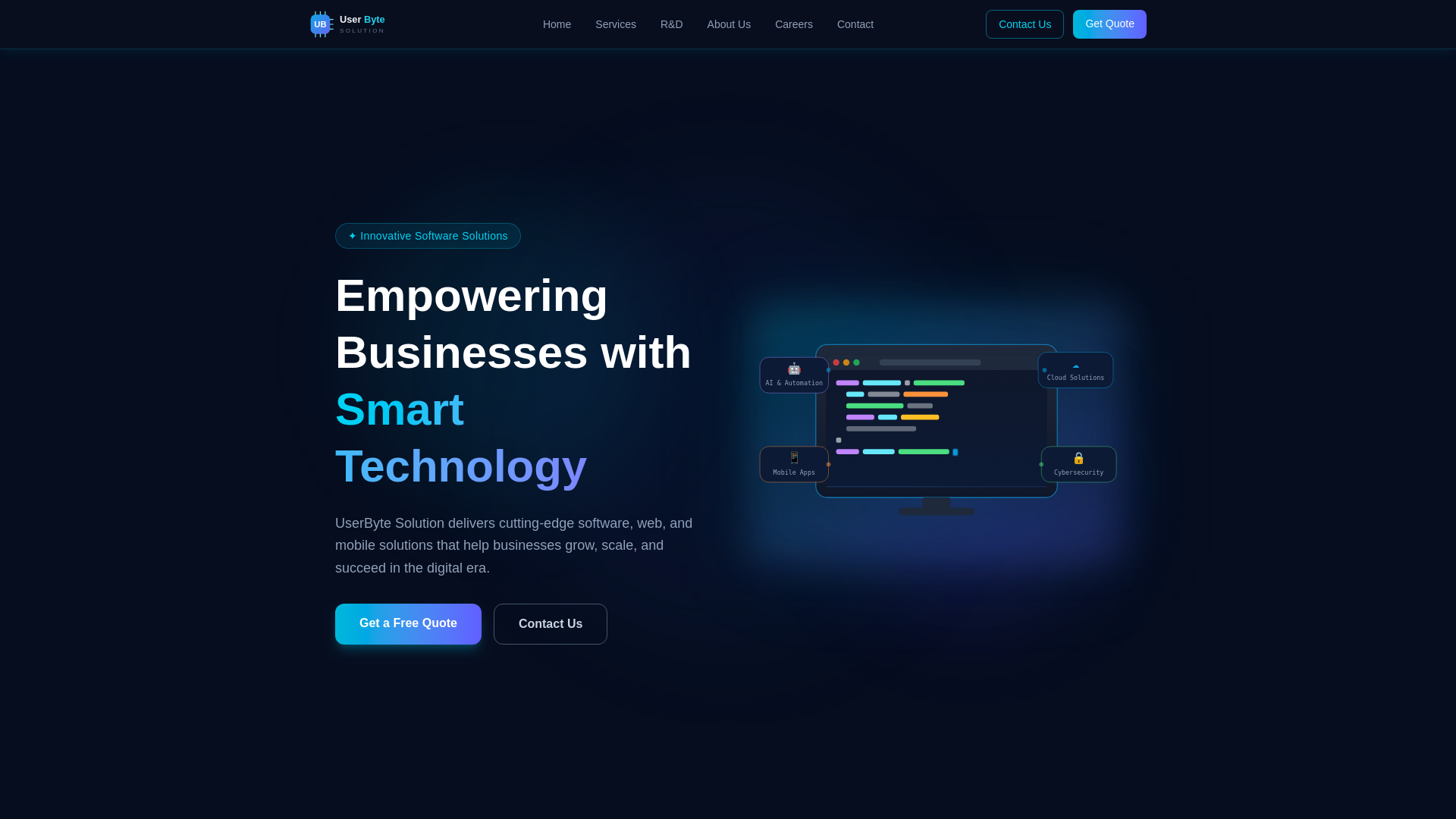 website screenshot of https://userbyte.me